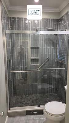 Tub to Shower Conversion with Glass Enclosure in San Antonio