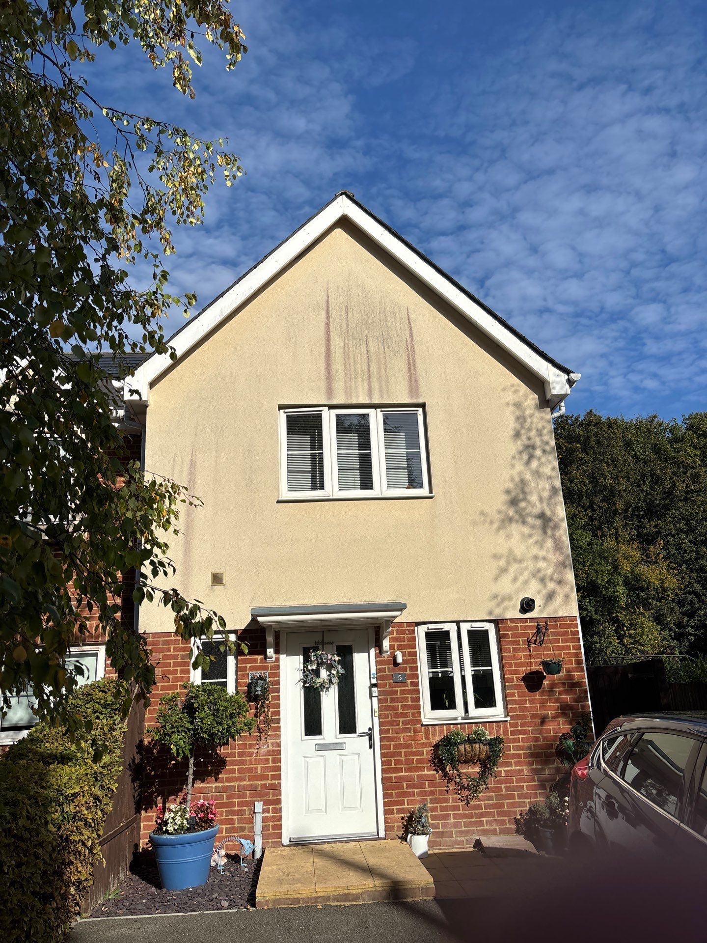 Stucco Render Cleaning and Restoration for Residential Home in Tadworth by Ges Exterior Cleaning ltd