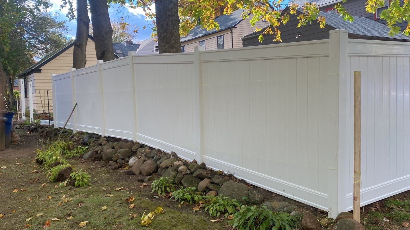 Fence Installation using Vinyl Fence  by A Plus Exterior