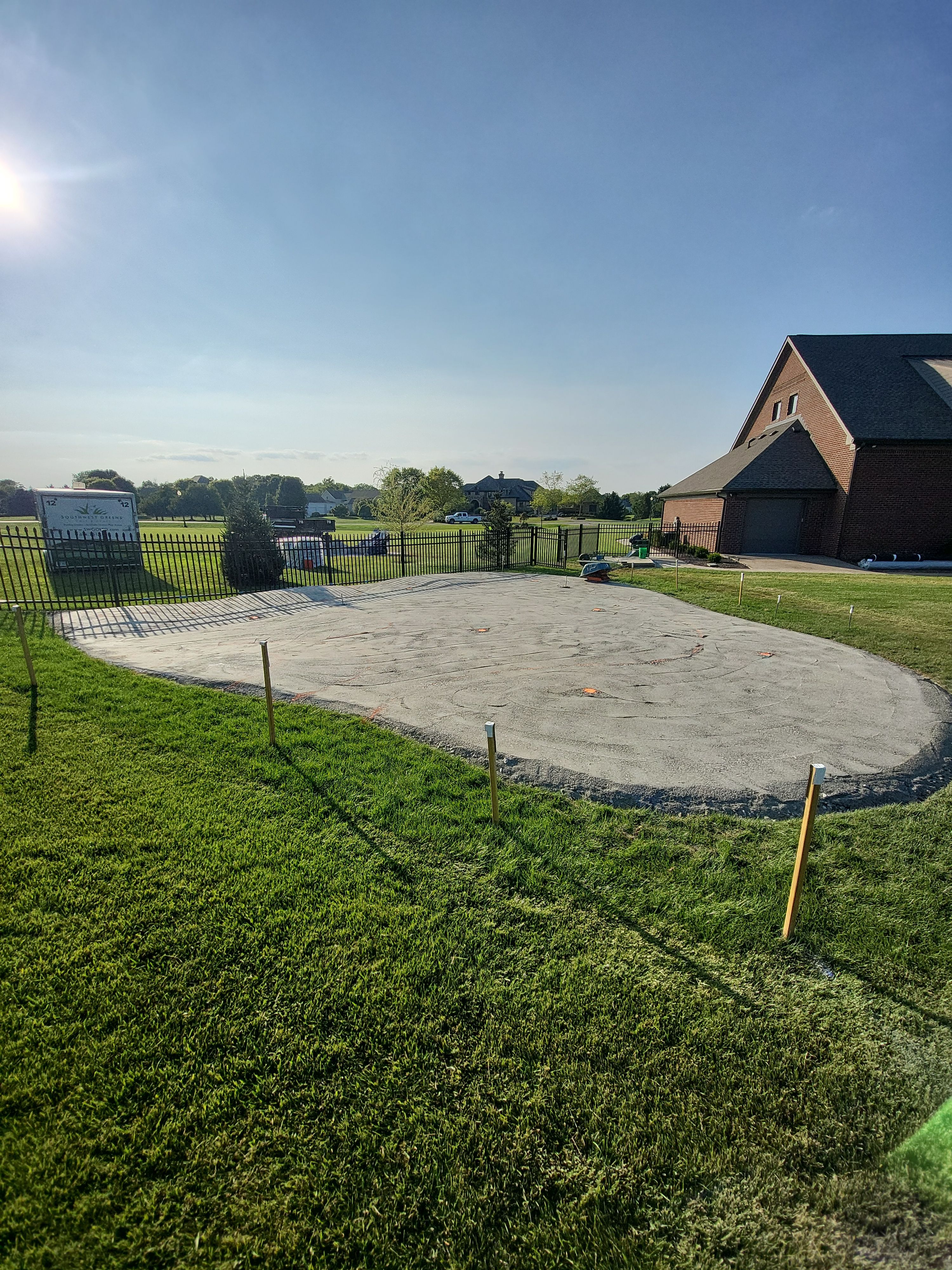 2 Custom Residential Golf Green's and 5 Tee Boxes Installation in Bargersville by Southwest Greens Midwest