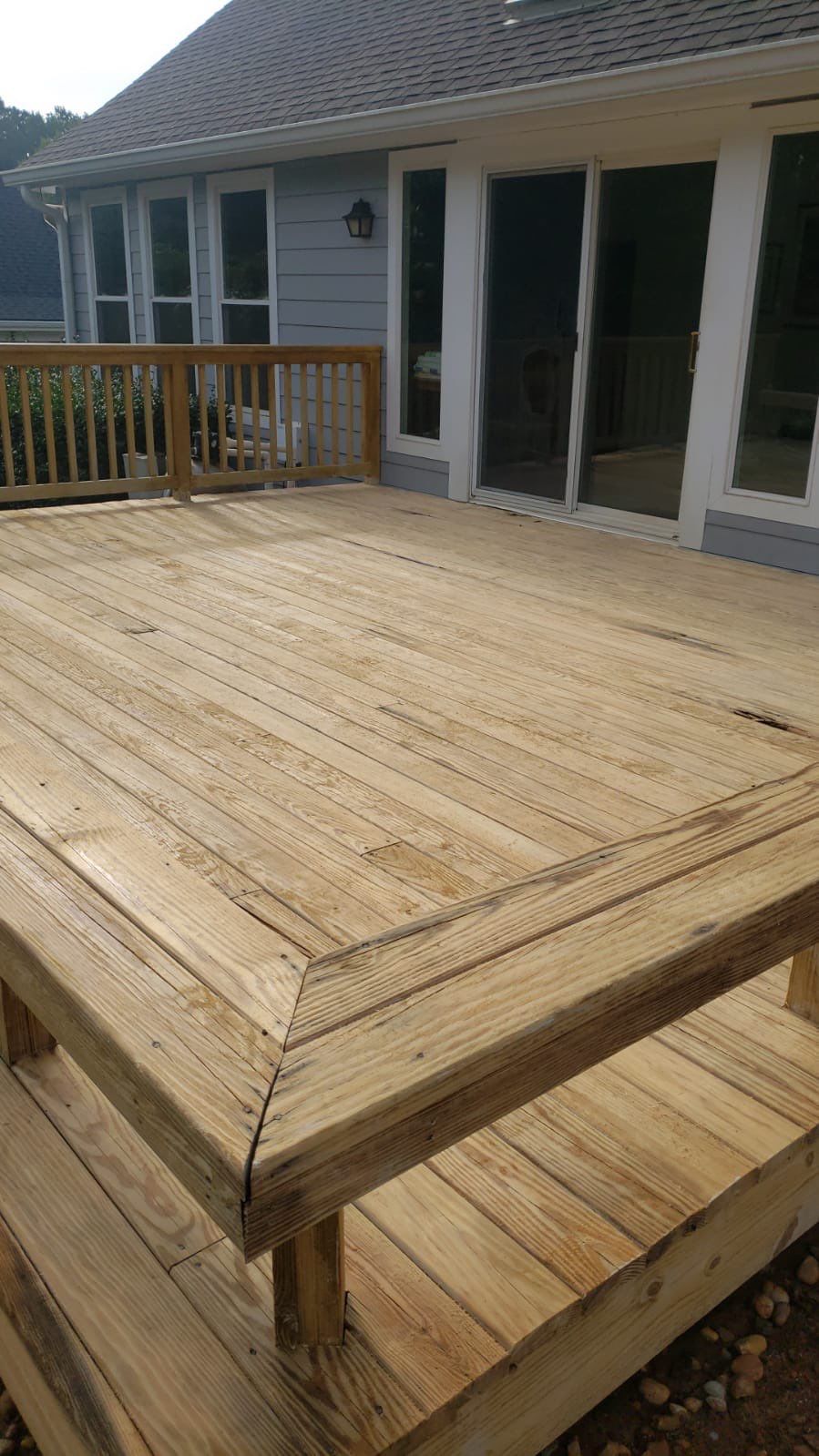 Multi-Level Deck Staining and Refinishing in Roswell Georgia by Swift Home Renovations
