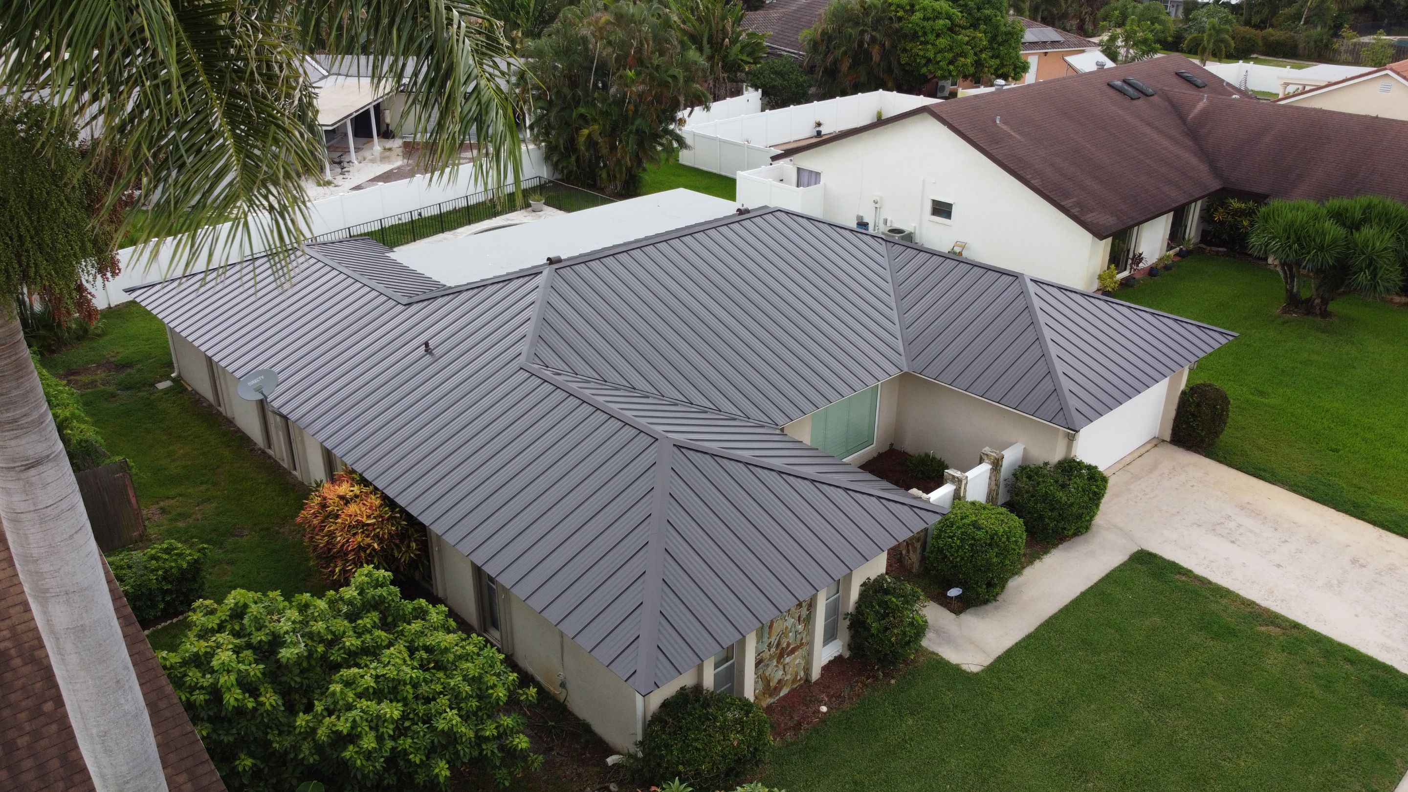 Residential Roofing Installation using 1" Nail strip metal roof by BLUES BROTHERS ROOFING