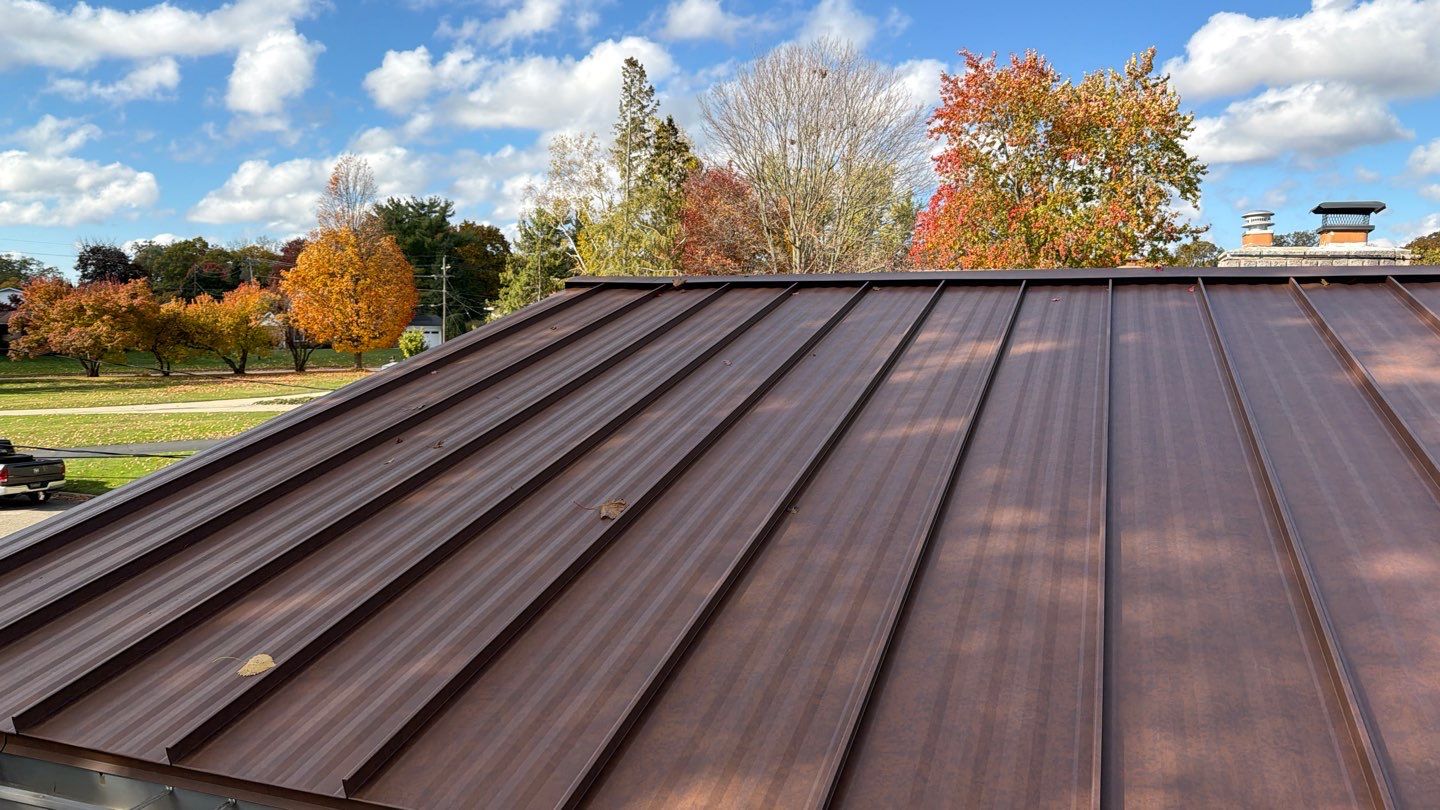 Roof Replacement using MS Standing Seam Roof Western Rust by 180 Contractors