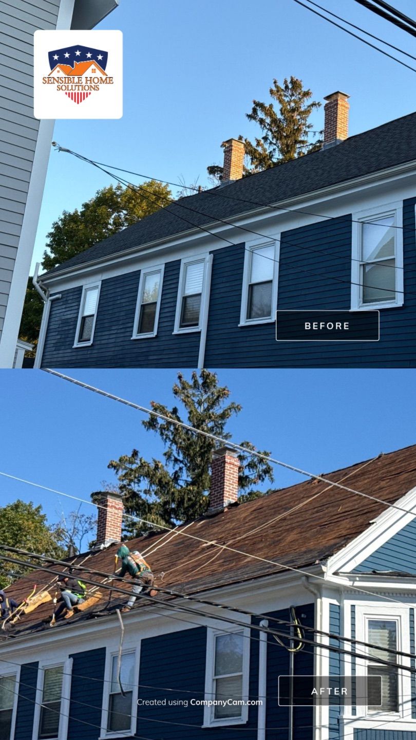 Half Roof Replacement for Solar Installation – Townhouse with New Plywood Decking by Sensible Home Solutions