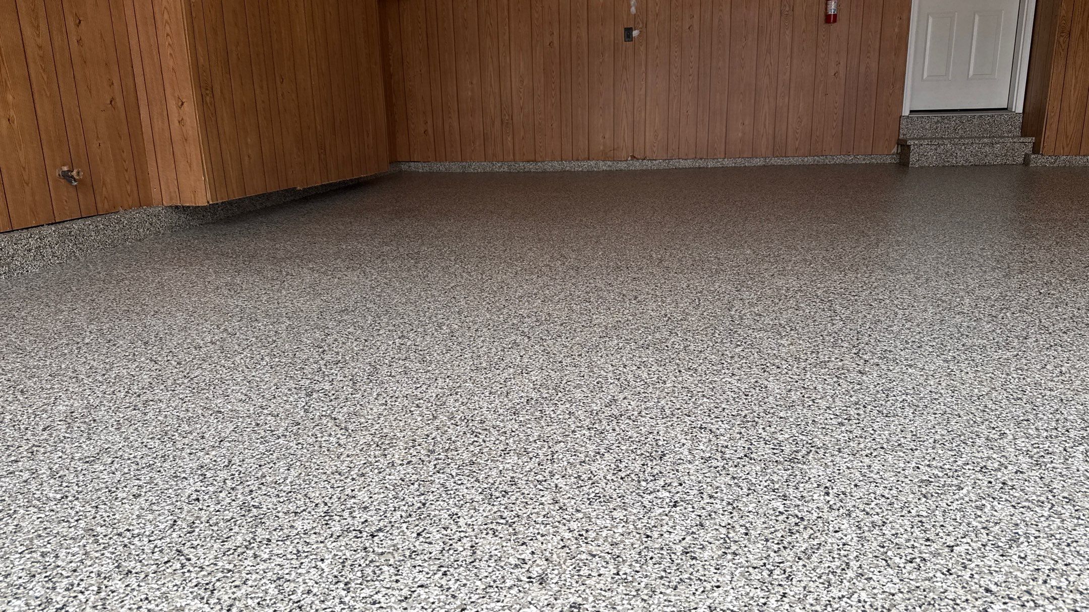 Check Out Dennis' Flake Floor by Banner Garage
