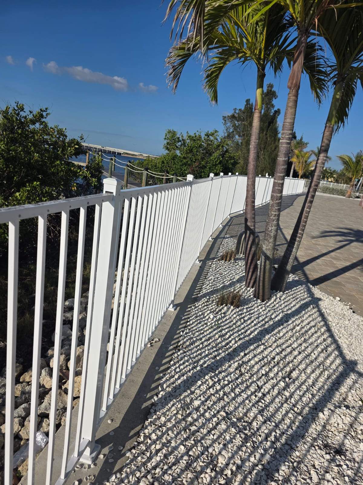 White Aluminum Railing Installation for Commercial Property in Port Charlotte by True Fence LLC