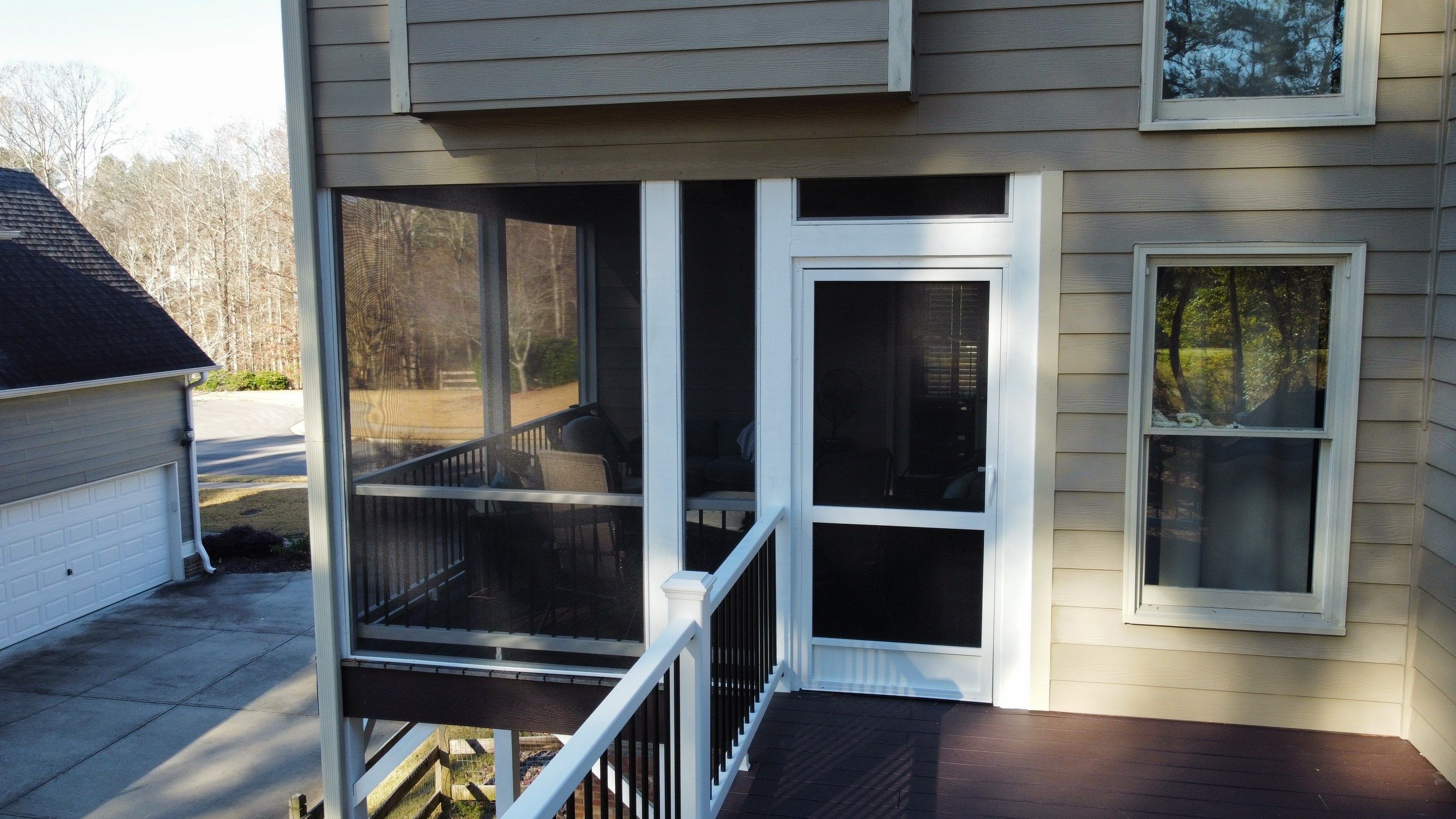 Multi-Level Composite Deck and Screened Porch in Acworth by Swift Home Renovations 