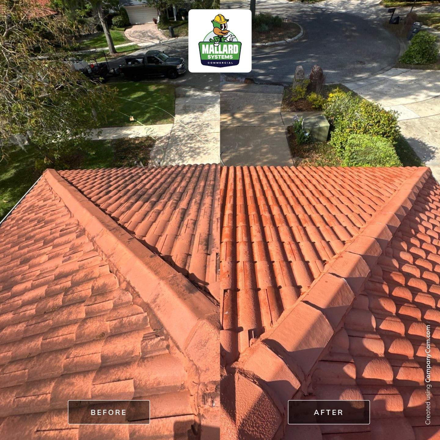 Barrel Tile Roof Cleaning by Mallard Systems