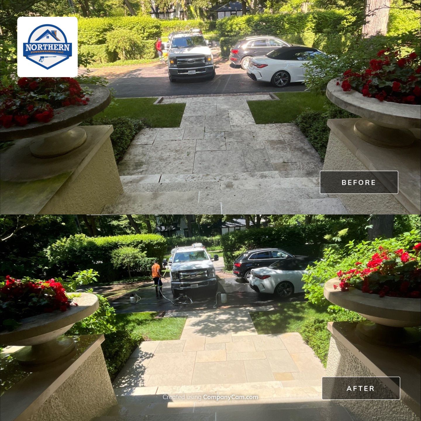 Natural Stone Surface Pressure Washing by Northern Power Washing LLC.