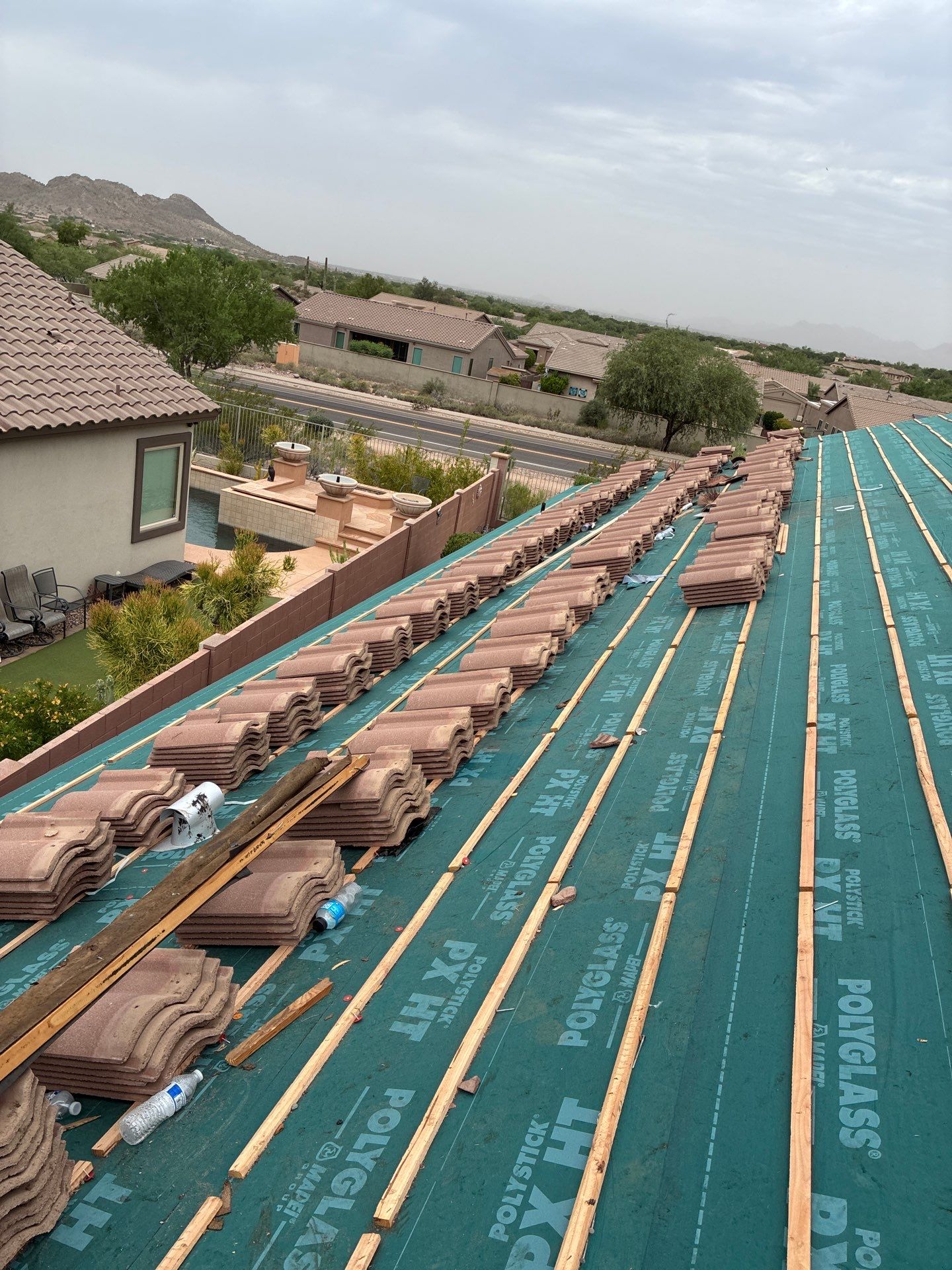 Residential Roof Install using Concrete Tiles in Gold Canyon by Weather-Tite Roofing