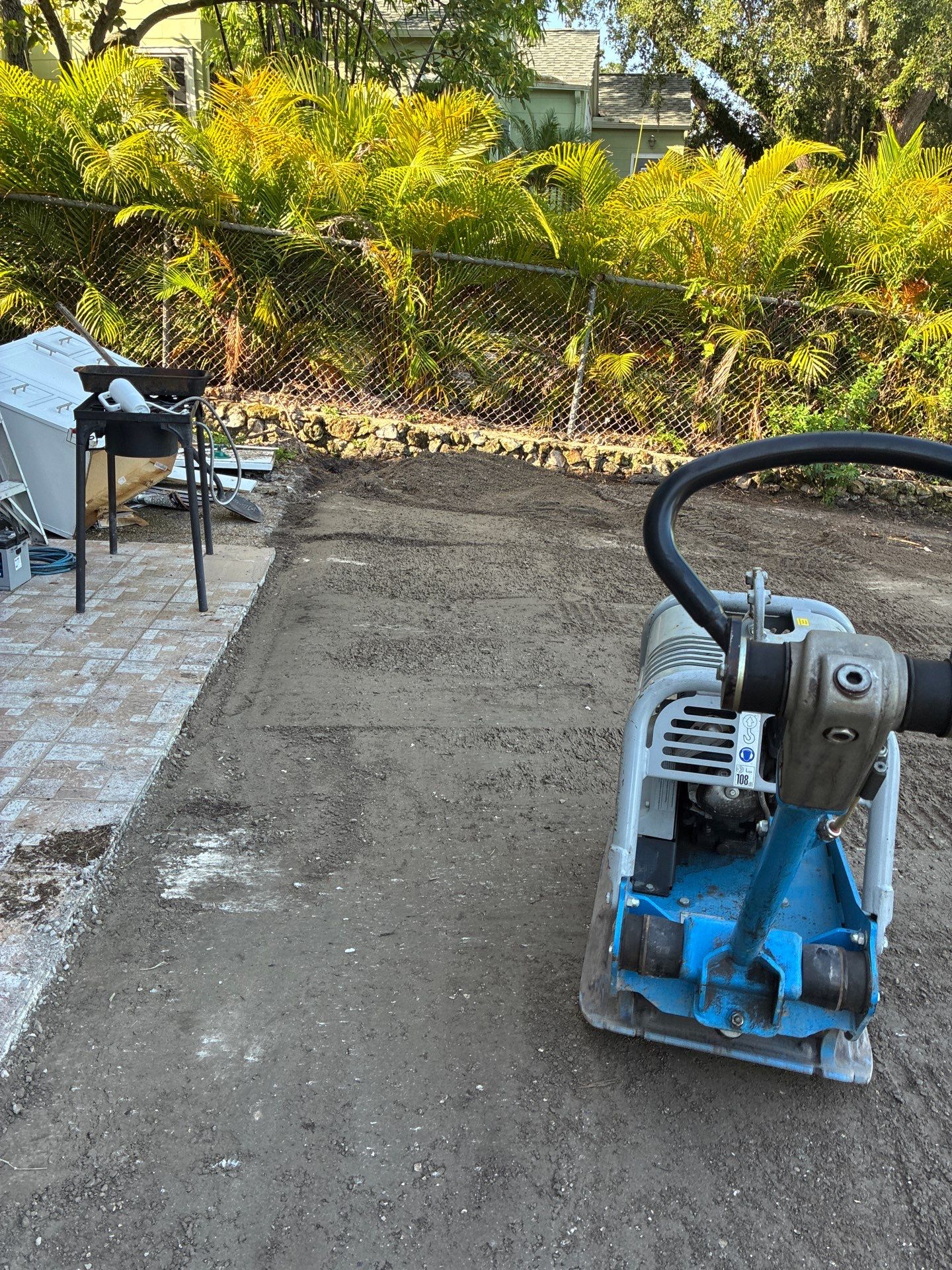 Grading back yard oasis by Level One Grading 