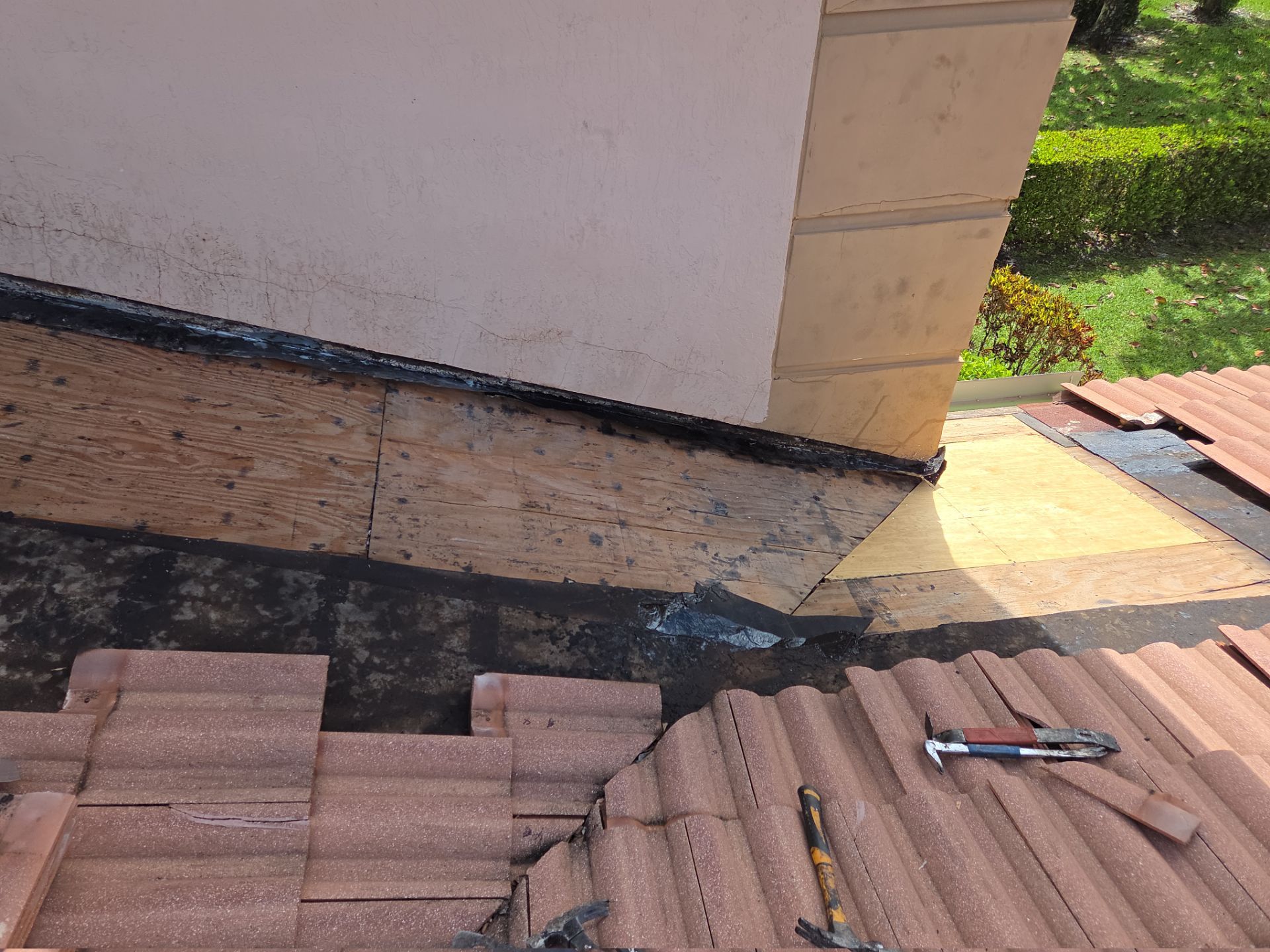 Clay Tile Roof Repair and Plywood Decking Replacement in Boynton Beach by Aastro Roofing