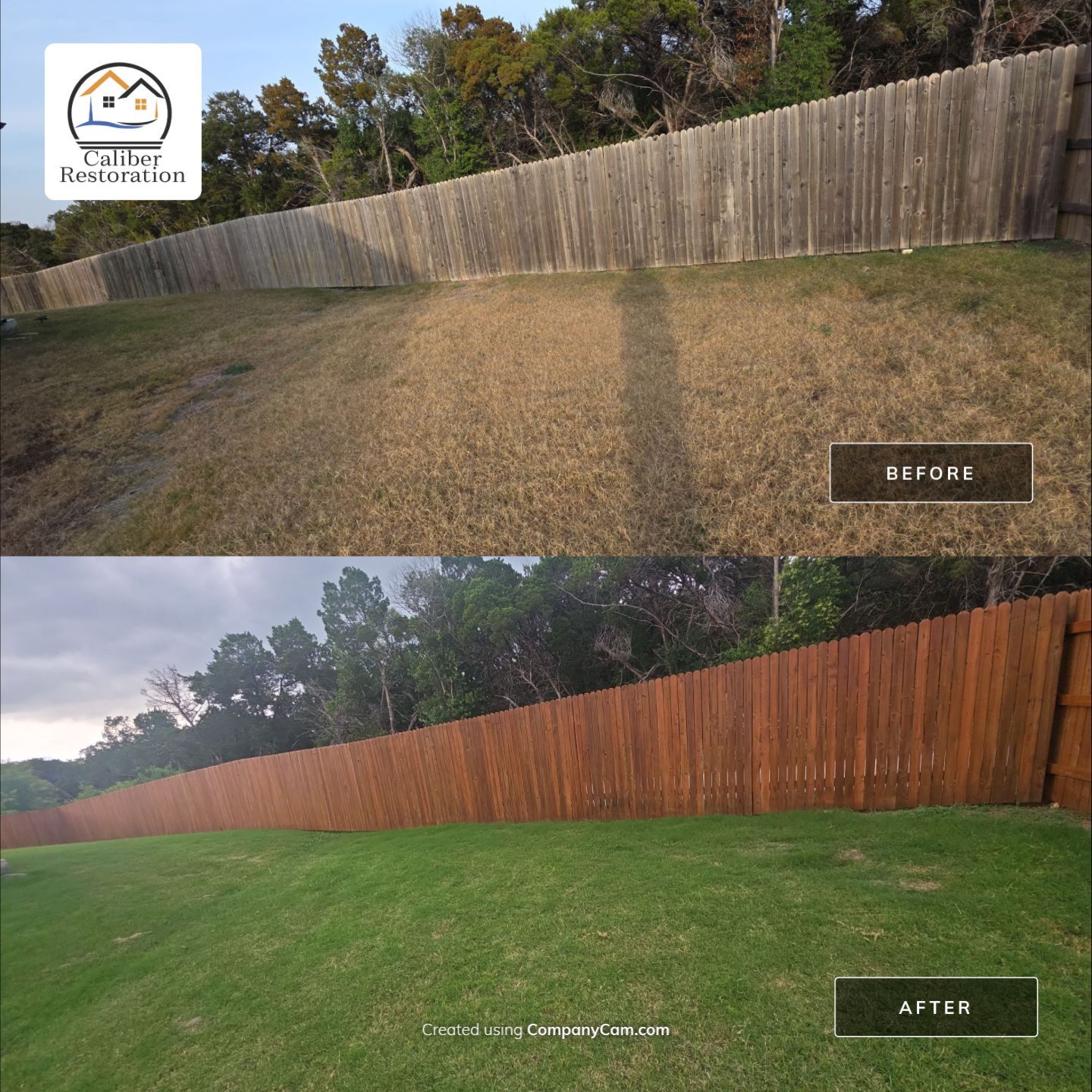 Full Asphalt Shingle Roof Replacement and Fence Restoration in Austin by Caliber Restoration LLC