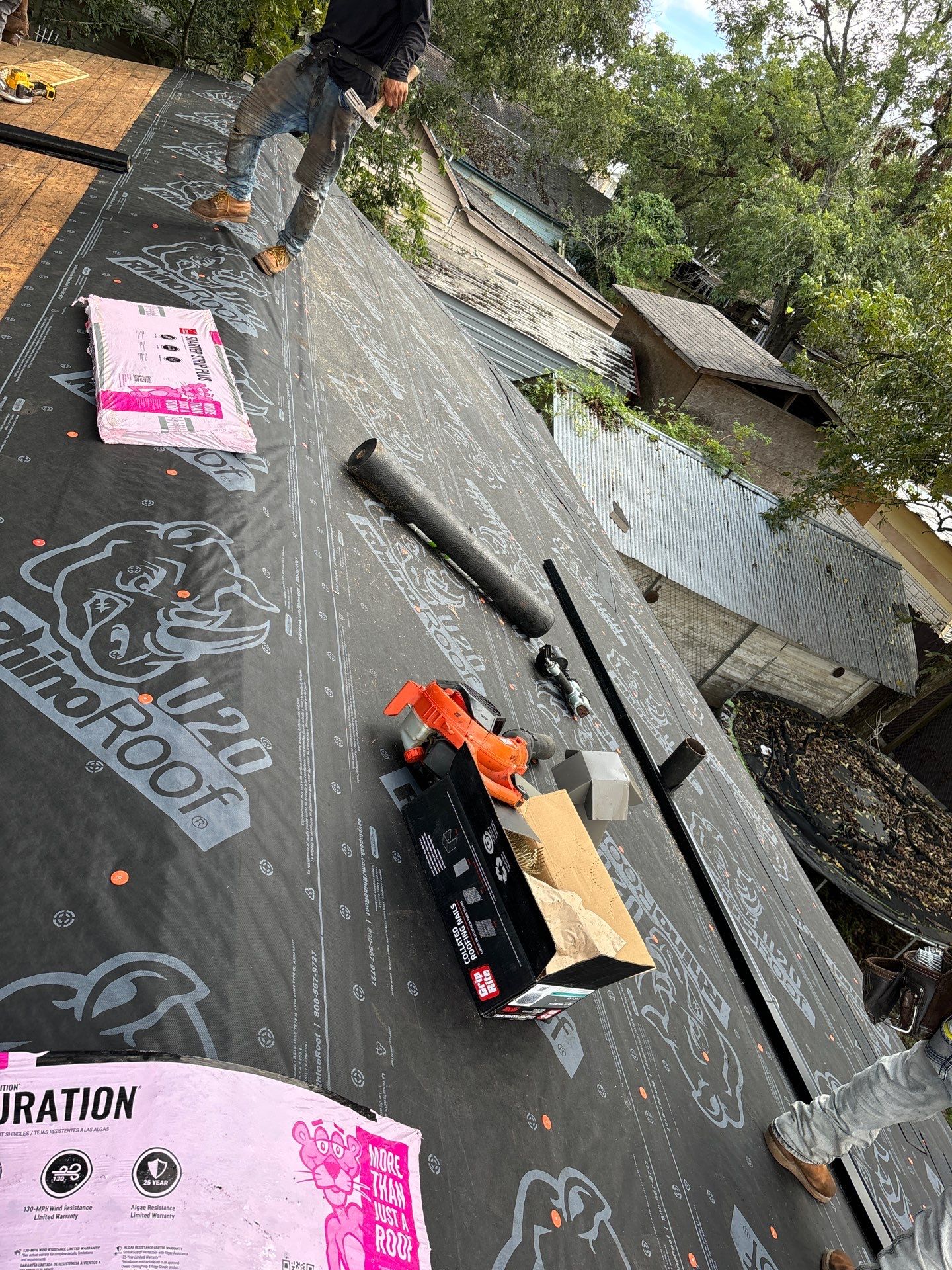 Residential Roofing Installation using Owen's Corning Duration (Lifetime) Shingles by Roof Repair Company