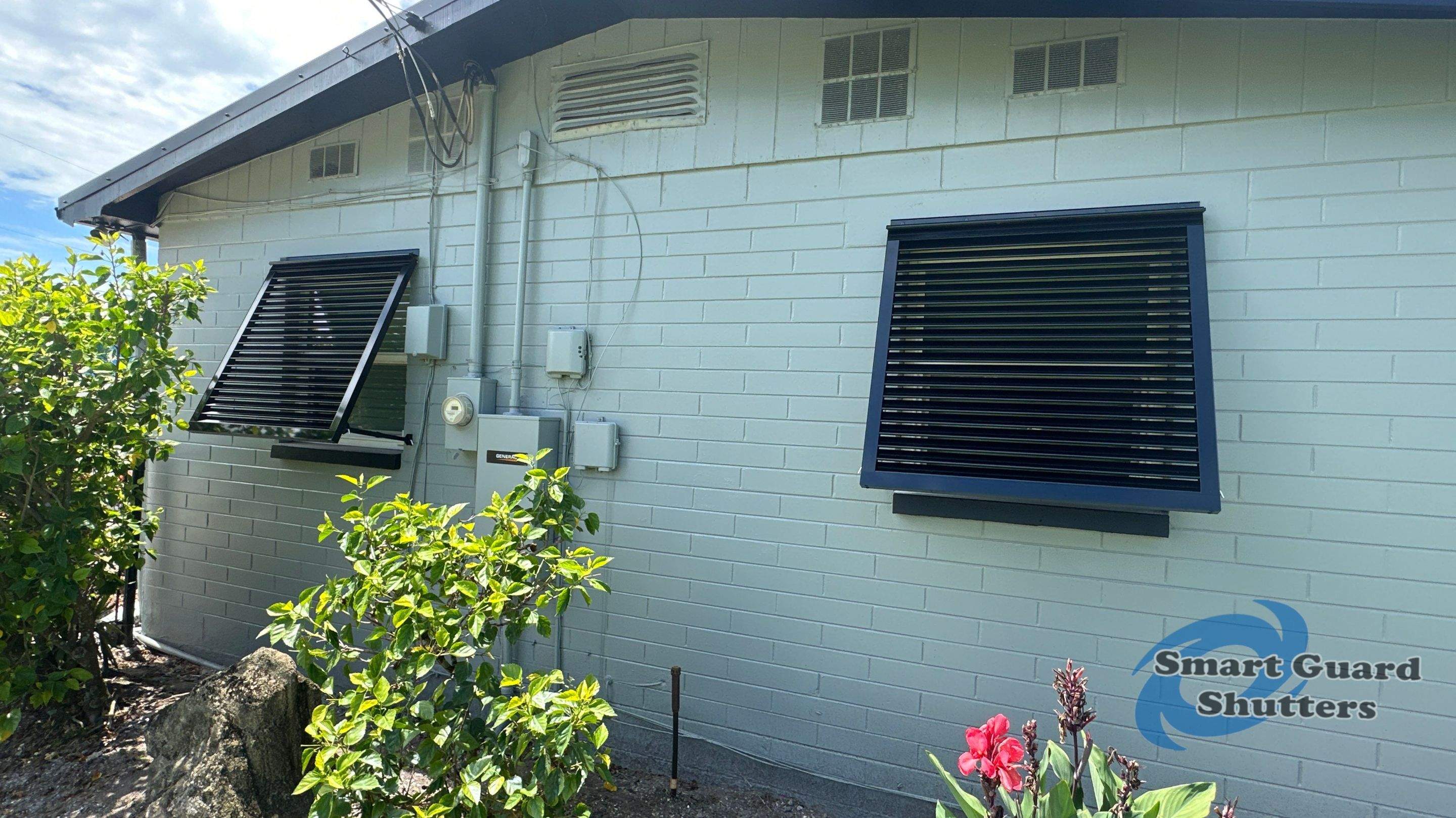 Decorative Bahamas in Jet Black  by Smart Guard Shutters
