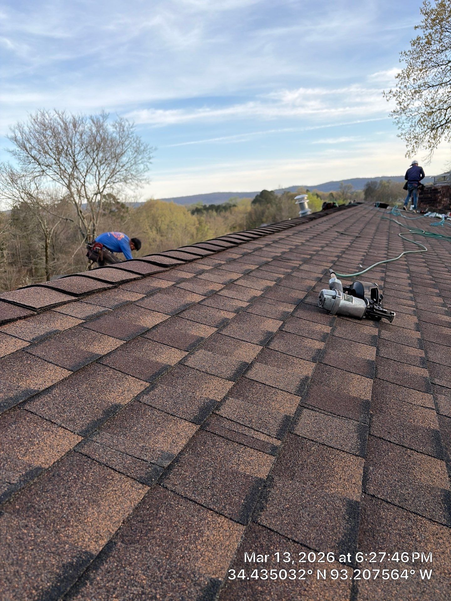 GAF Timberline UHDZ Shingle Roof Replacement and Decking Repair in Pearcy by Temple Roofing and Exteriors