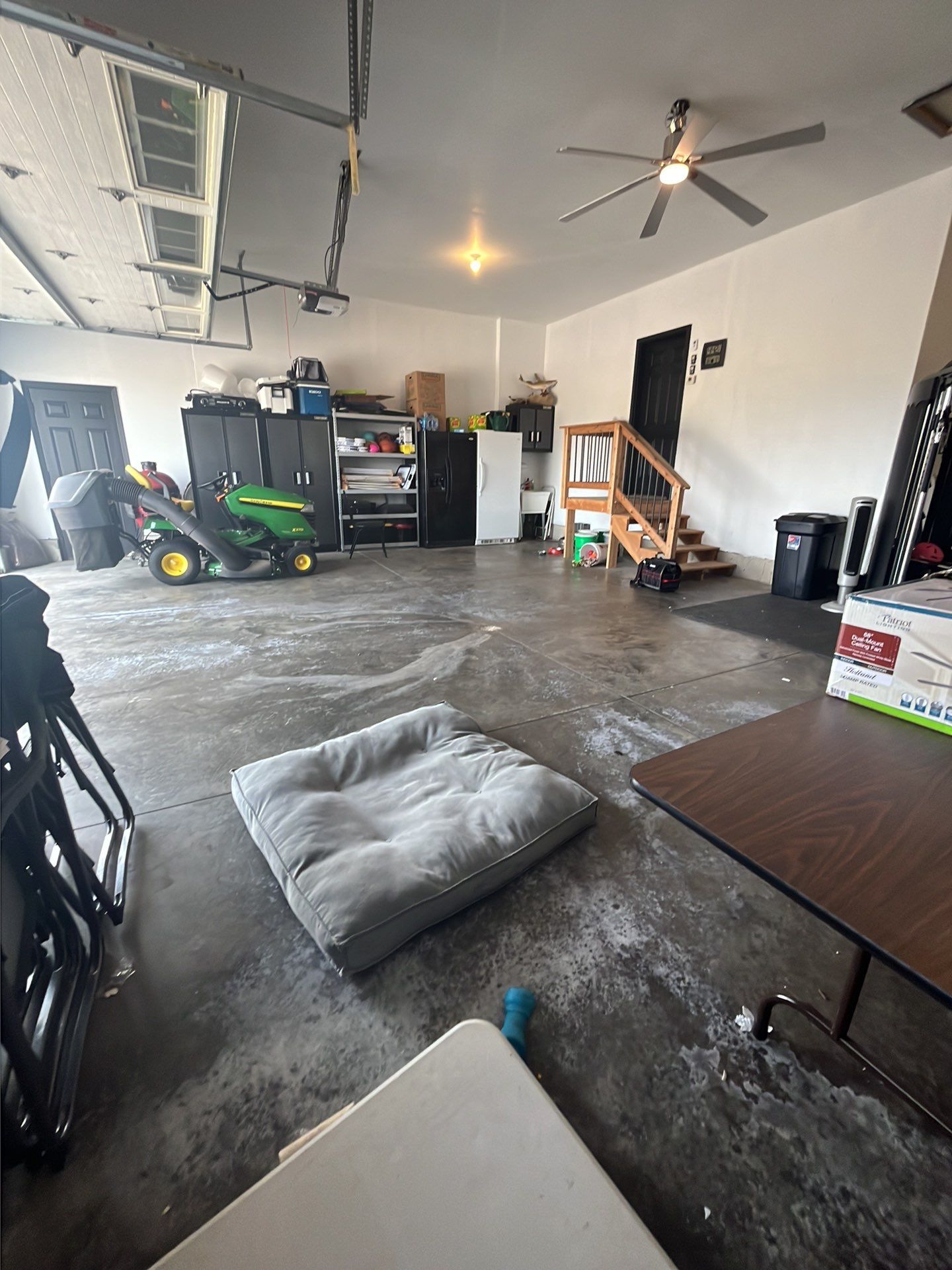 Domino Flake Garage Floor Epoxy Coating in Brandon by Select Painting, Coatings & Garage Cabinets