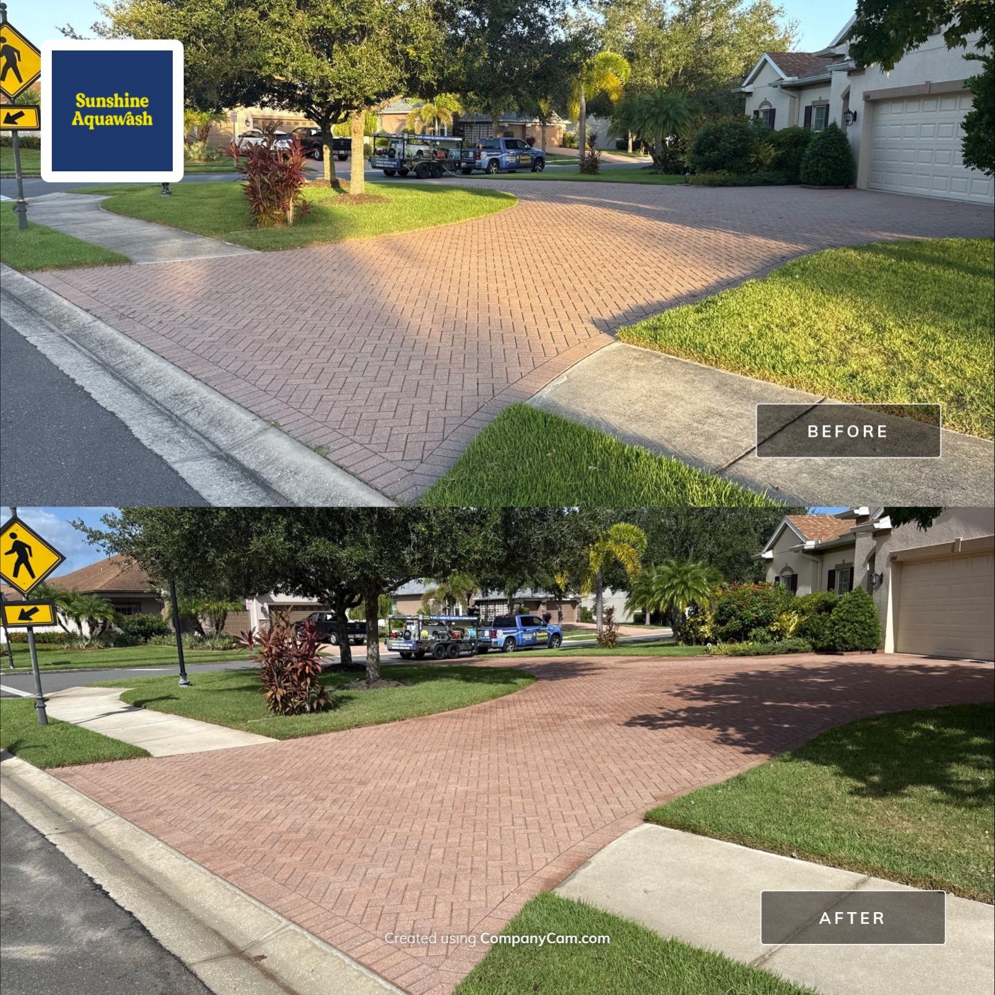 Paver Driveway & Sidewalk Cleaning – Oakleaf Hammock, Ellenton, FL by Sunshine AquaWash
