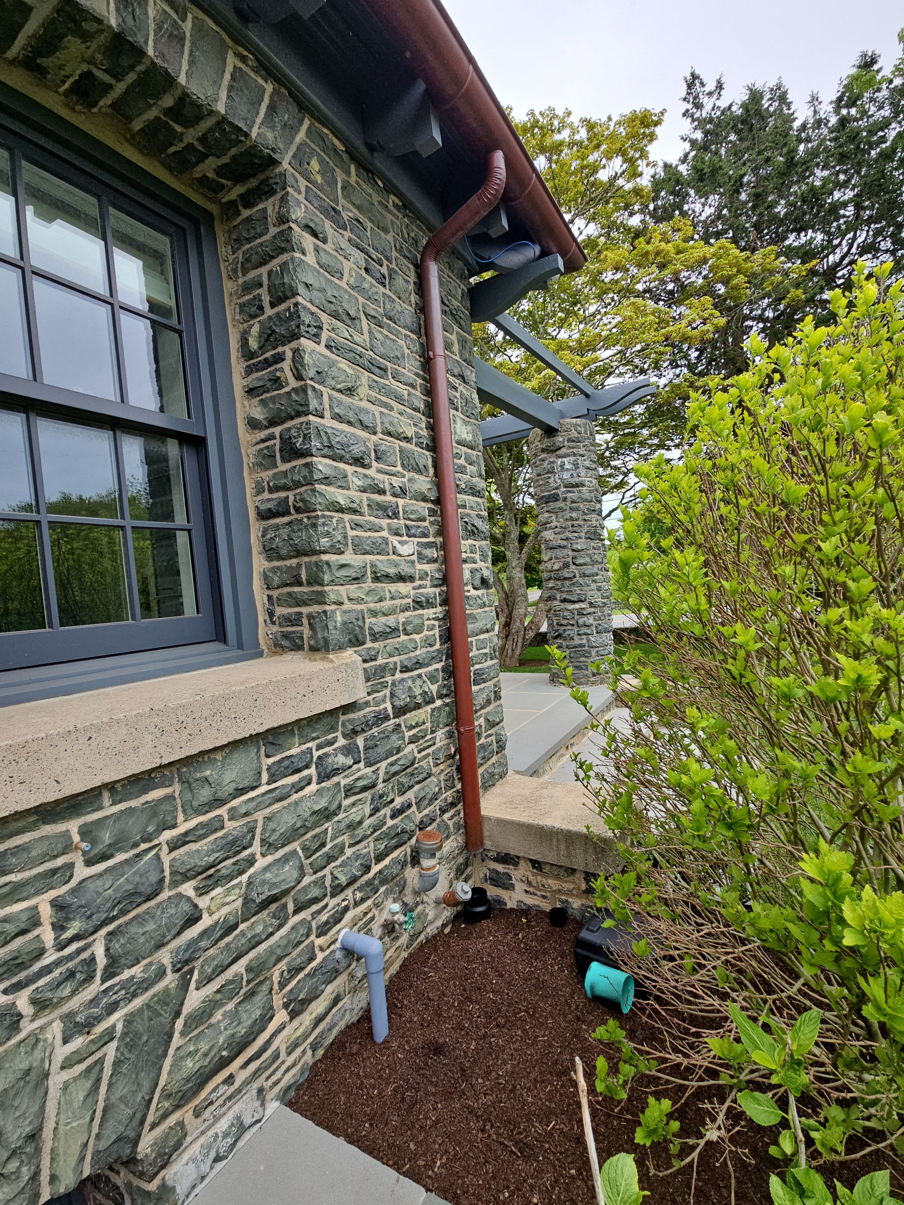 Half Round Copper Gutter Installed on Wedge Buildout in Newport, RI by Gutter Pro Enterprises