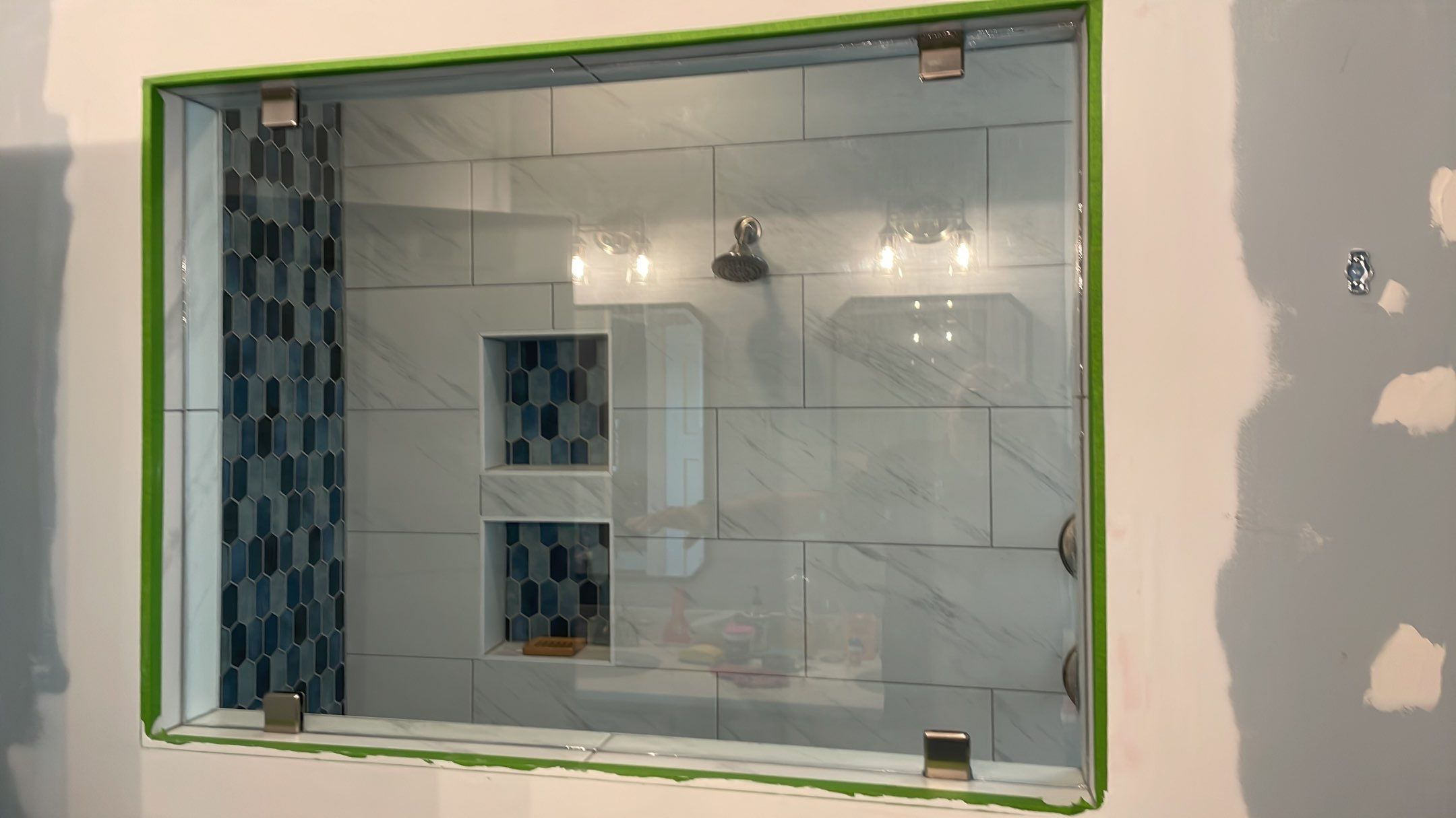 Bathroom Remodel using Decorative Tile by Footprints Floors of Coastal Carolina