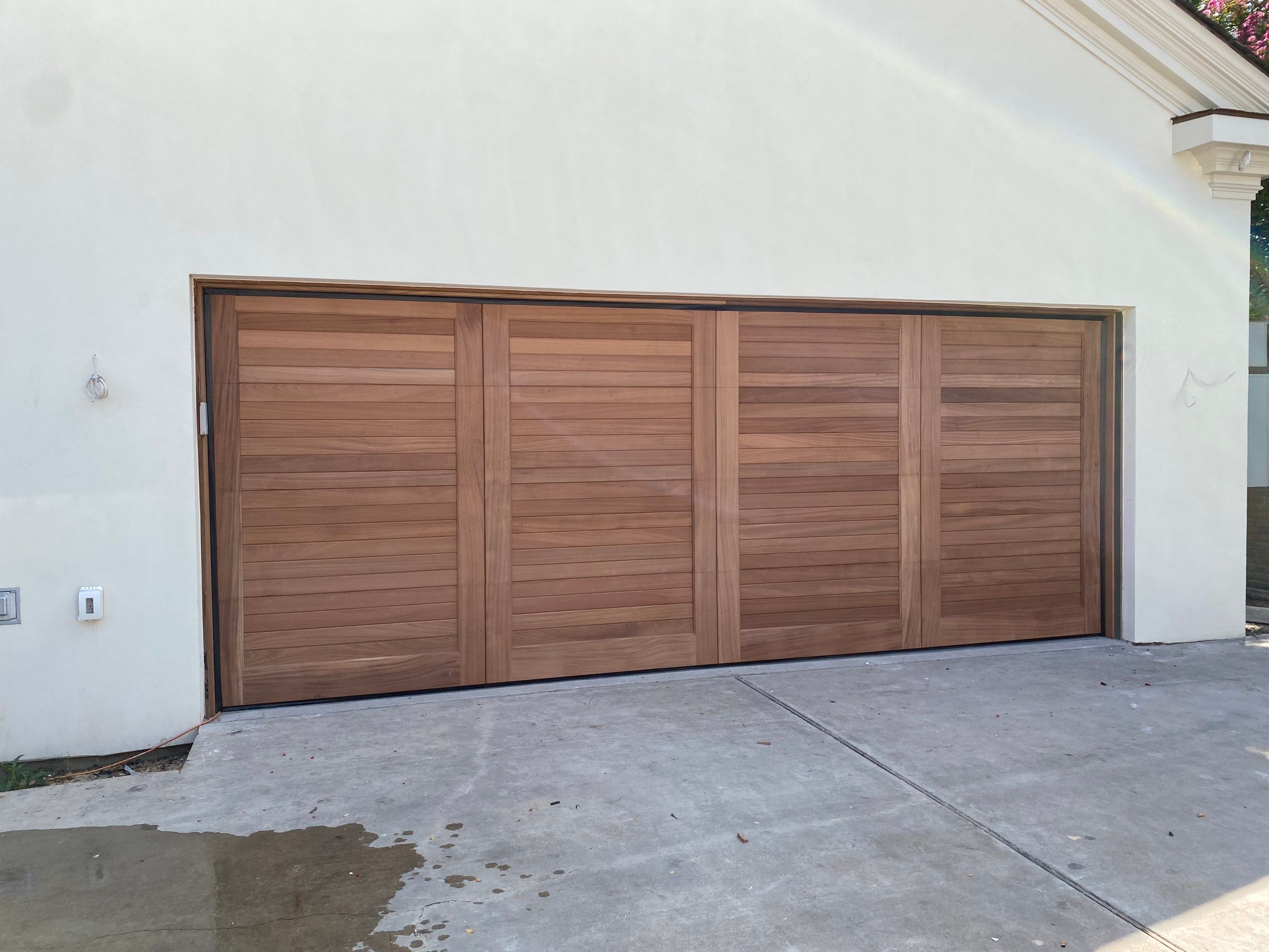 New Garage Door using Timberlane Wood Garage Door + LiftMaster Heavy Duty Opener by Meadows Garage Doors