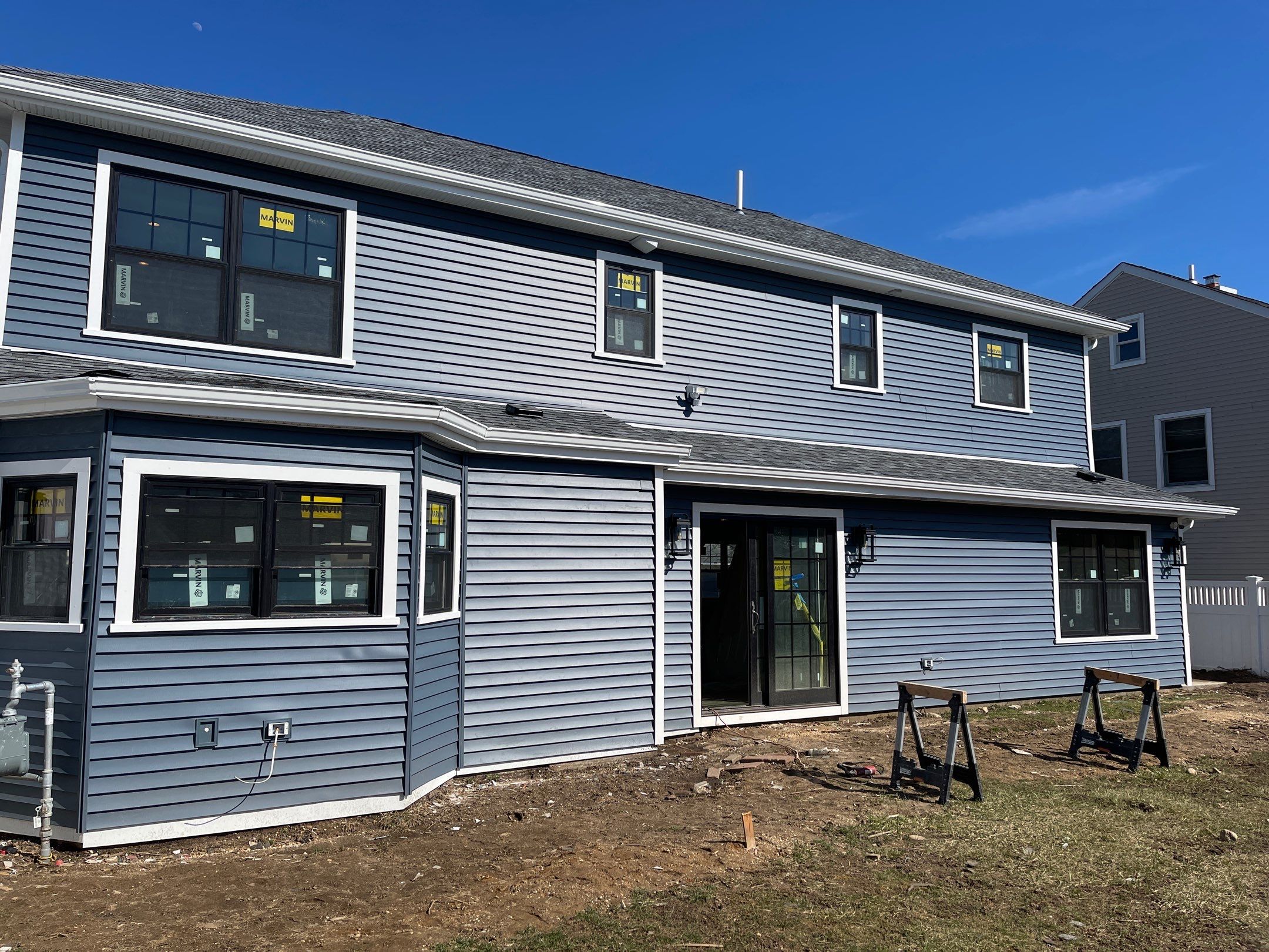 Full House Installation 5" white seamless gutters 2x3 leaders by Above All Gutters