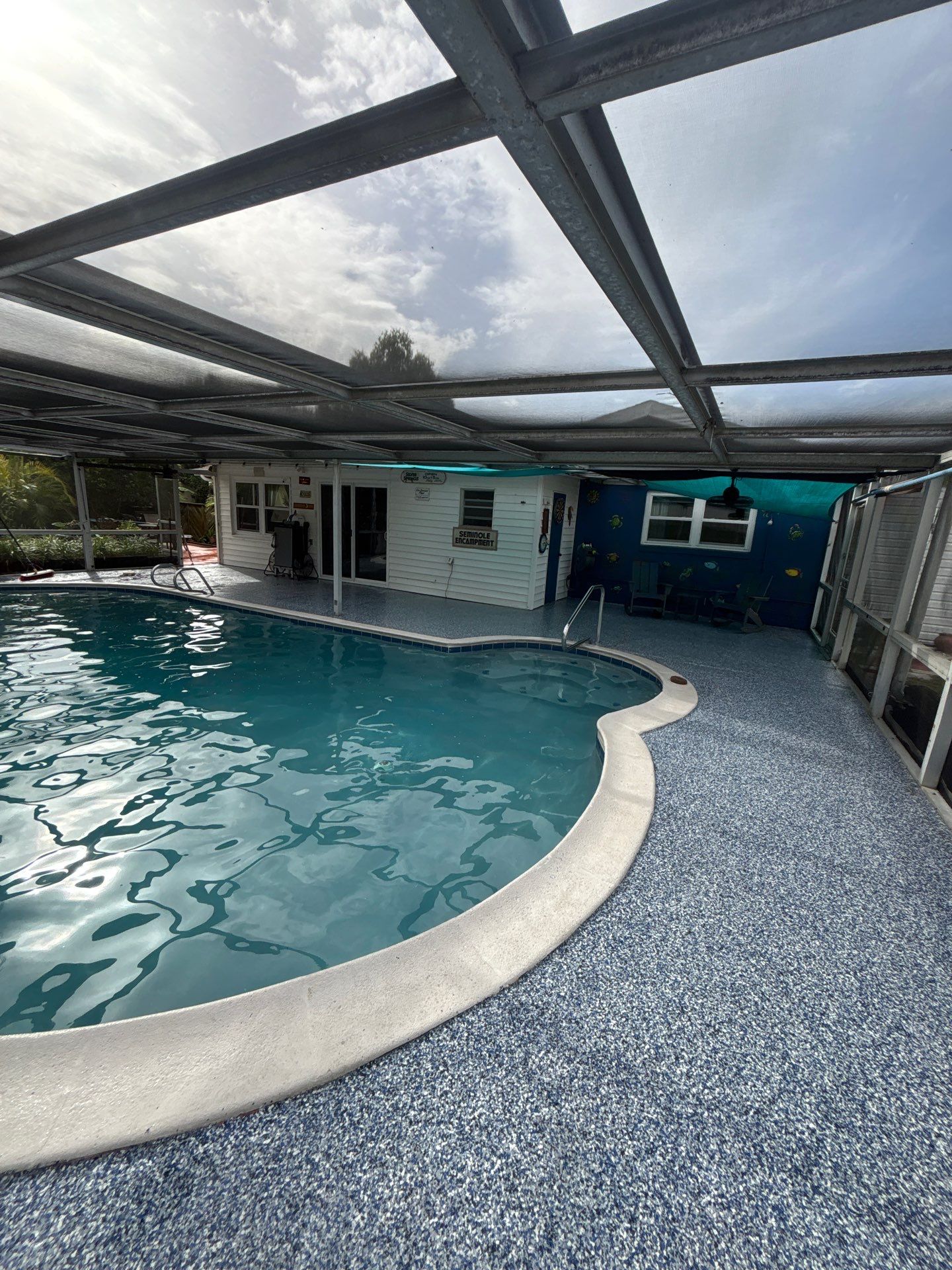 Lake Wales Pool Deck Concrete Coating with Orbit Flake by Performance Floors & Coating