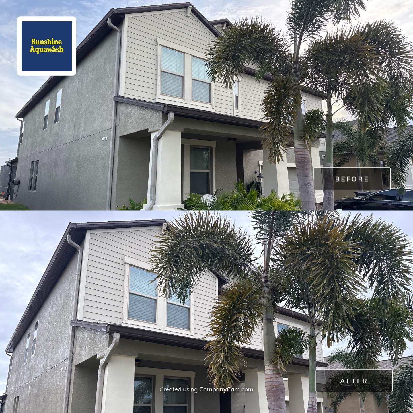 2-Story Asphalt Shingle Roof Cleaning & House Wash – Cypress Mill, Sun City Center, FL by Sunshine AquaWash