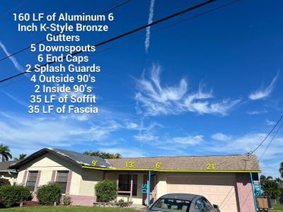 6-inch Aluminum Bronze Seamless Project with Downspouts, Splash Guards. Soffit&Fascia in Cape Coral FL