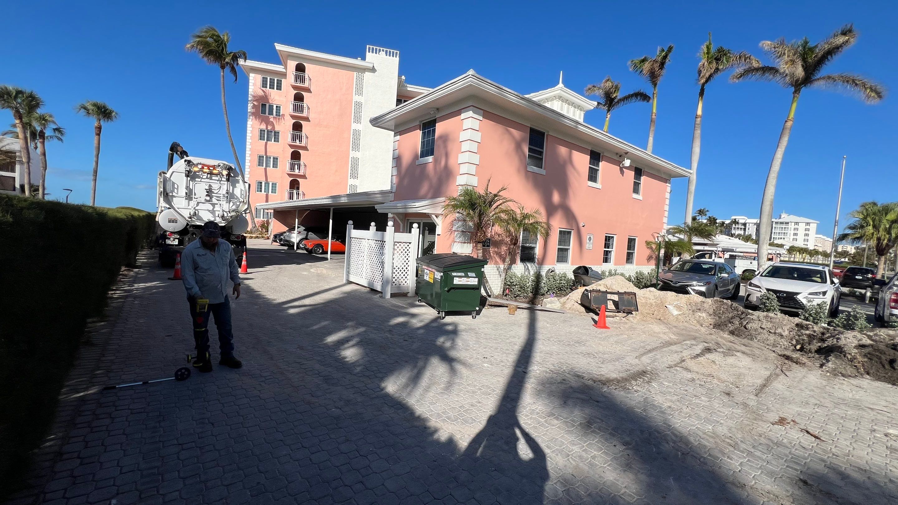 Catch Basin Cleaning After Hurricane Milton Naples Condo by APS Power & Water
