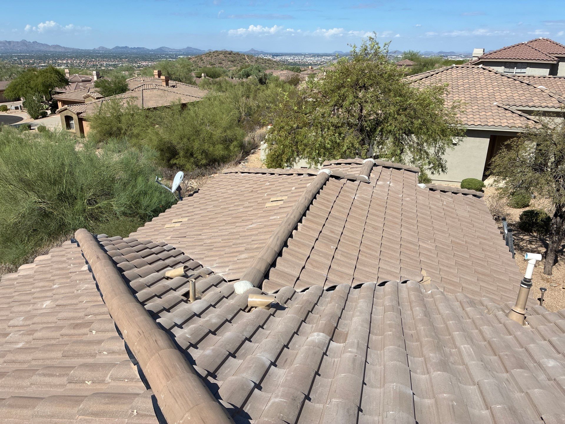 Residential Roof Install using Concrete Tiles in Scottsdale, Arizona by Weather-Tite Roofing