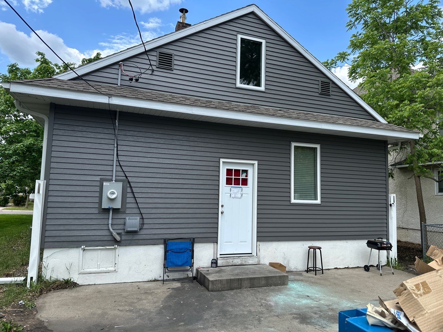 Saint Cloud steel siding fire claim by Koska construction llc