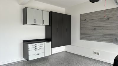 Vicki W. upgraded her garage with a Banner Garage Floor and Cabinets
