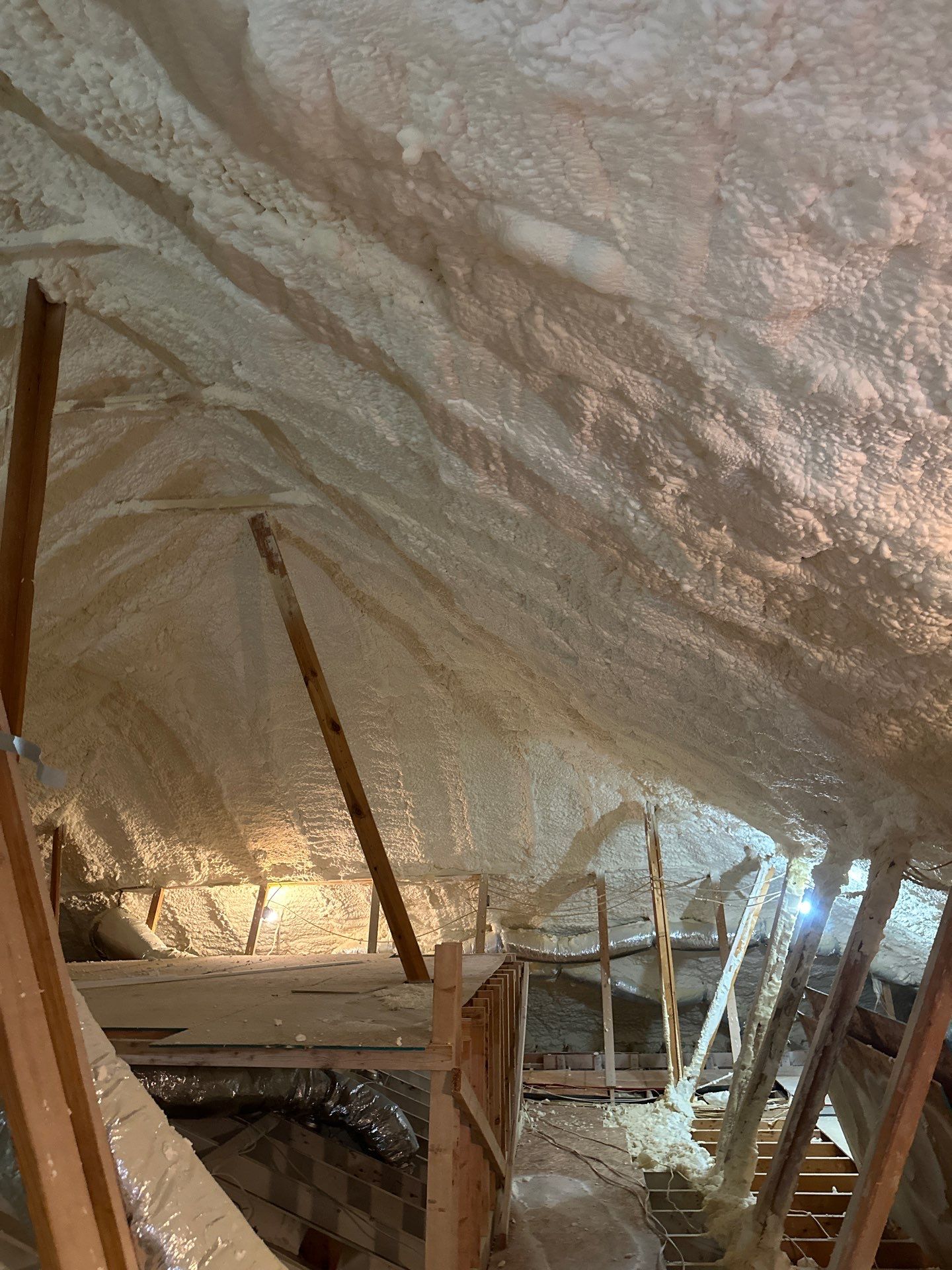 Spray foam insulation removal & re spray by Apex Insulation Solutions