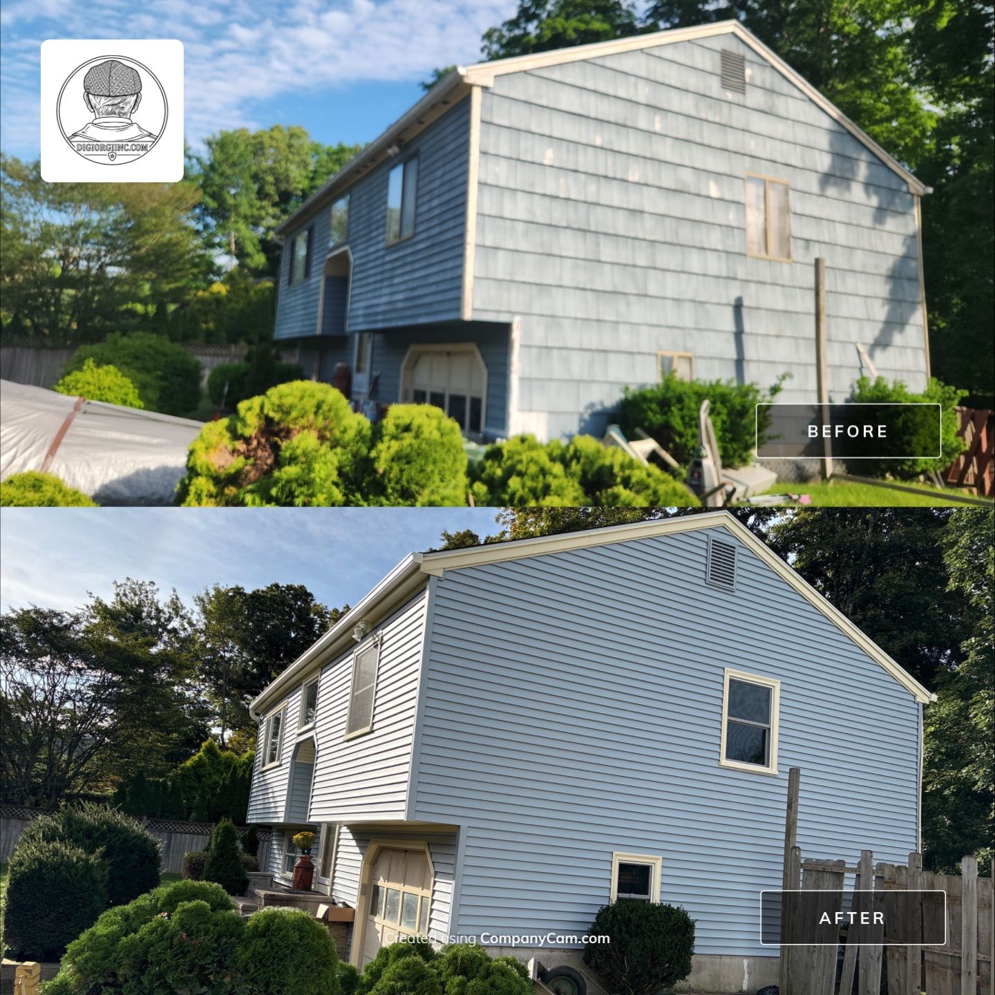 Siding using Cert. Monogram D/4 Clapboard, Oxford Blue by DiGiorgi Roofing and Siding Inc