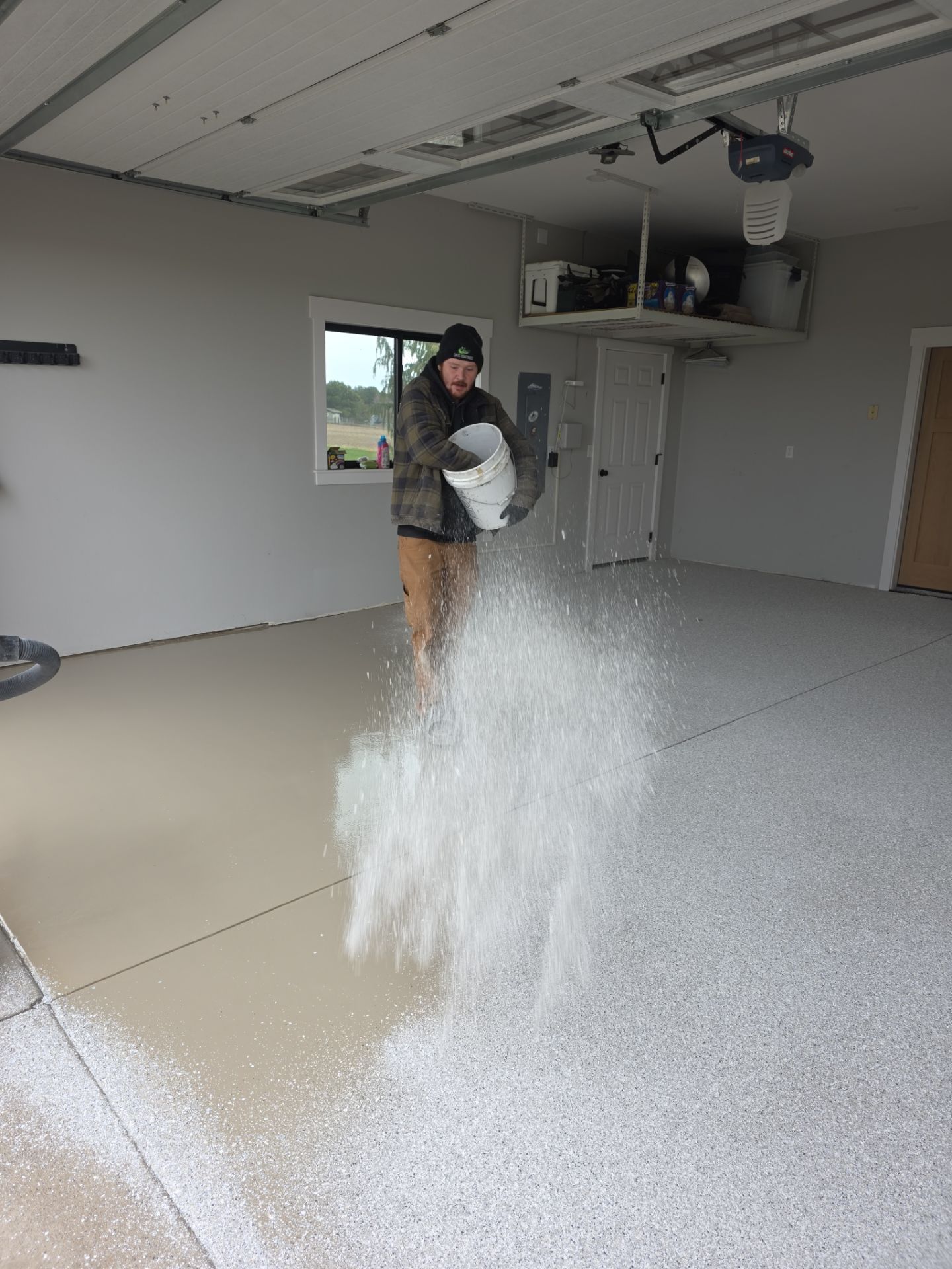 Walla Walla Garage Floor Transformation Using Limestone Hybrid Coating by Croc Coatings, LLC