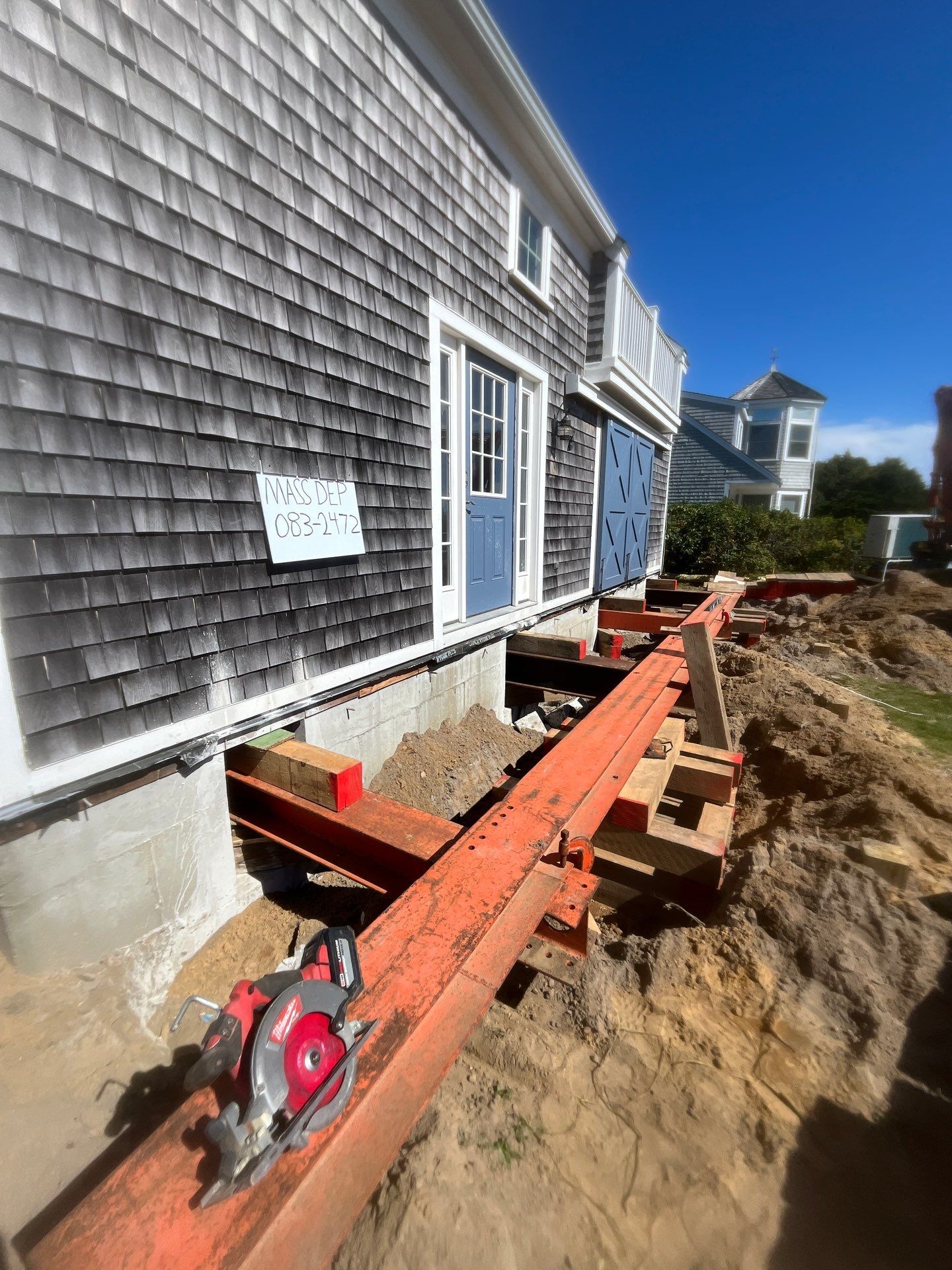 House Elevation and Structural Foundation Reconstruction in West Yarmouth by Lewis Bay Management