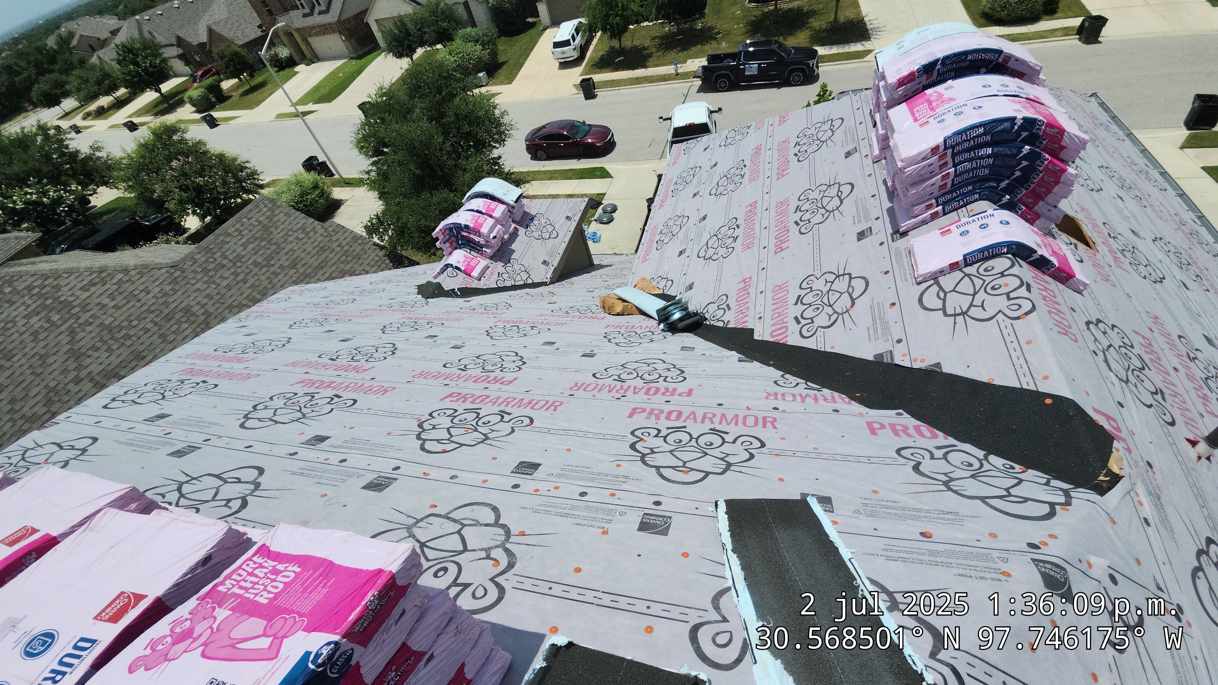 Architectural Shingle Roof Replacement and Gutter Installation in Round Rock by Caliber Restoration LLC