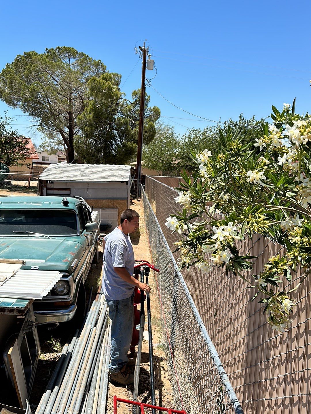 Fence replacement using 6ft and 4ft vinyl  by Fence Guys Inc. 
