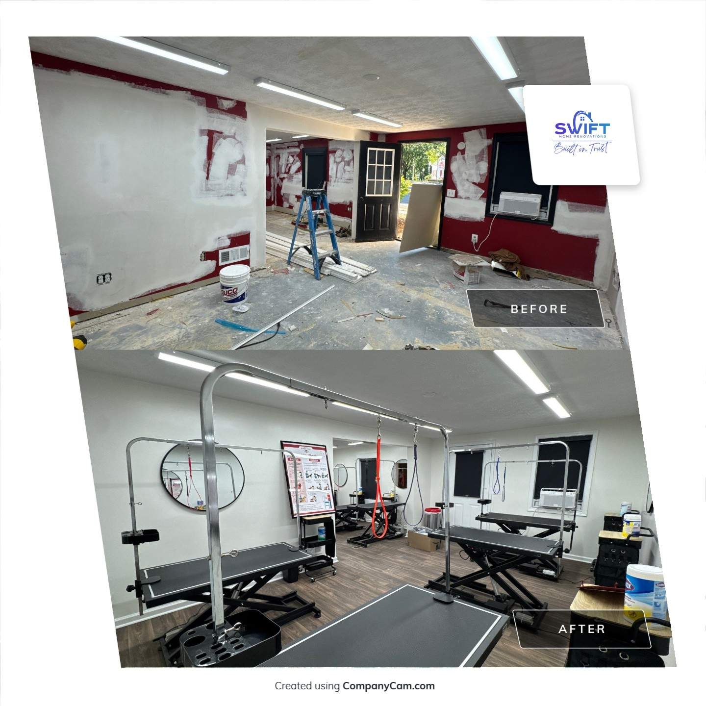 Commercial Pet Grooming Salon Interior Remodel in Powder Springs by Swift Home Renovations