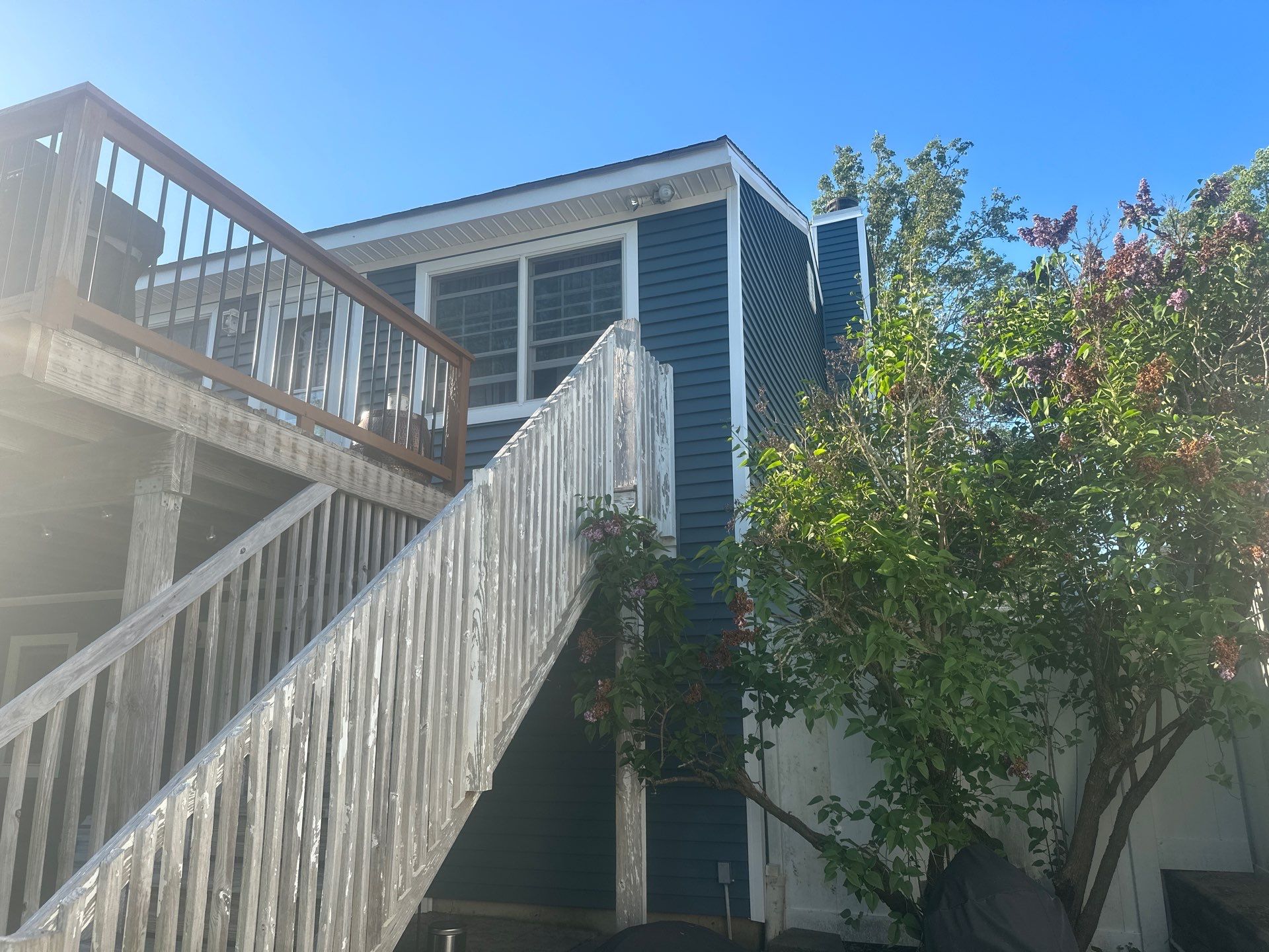 Siding Installation using Certainteed Cedar Impressions Straight Edge Perfection Shingles - D7 - Pacific Blue by A Plus Exterior