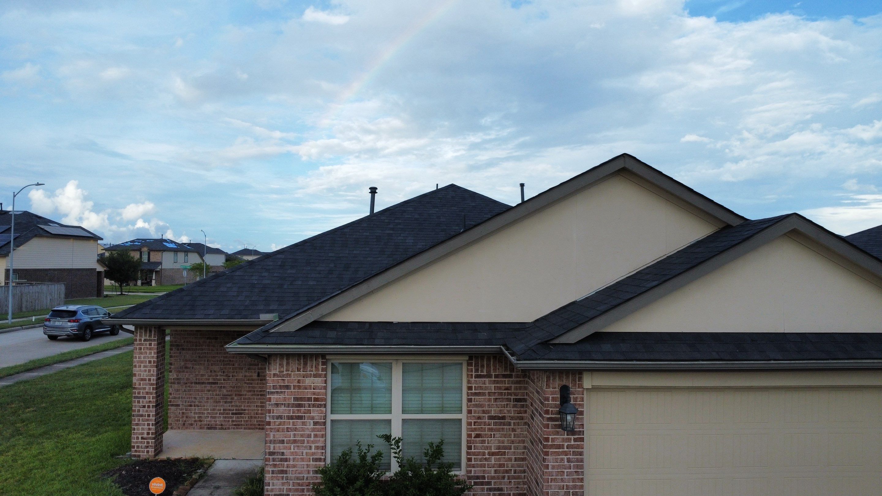 Reroof after Hurricane Beryl by Berry Good Roofing 