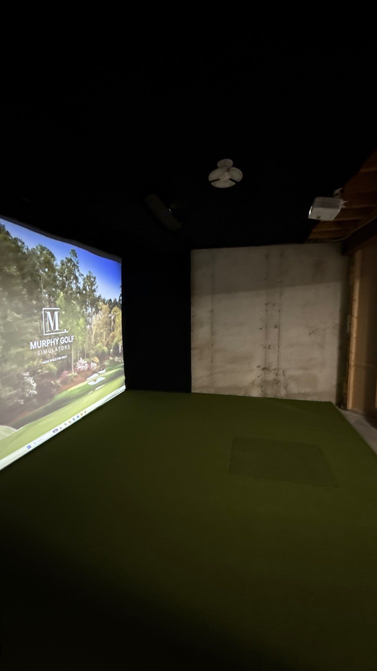Rex Went With A Custom Golf Simulator  by Banner Garage