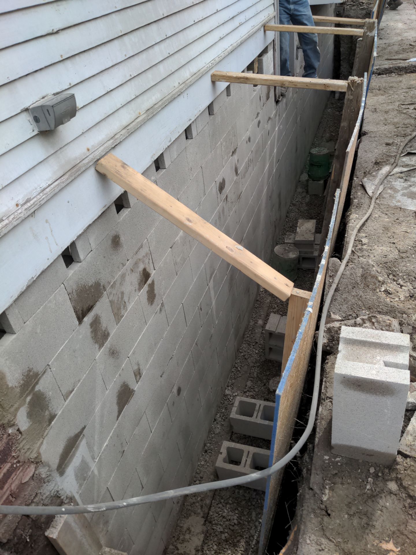 Basement Wall Rebuild with Exterior Waterproofing by Toledo Basement Repair
