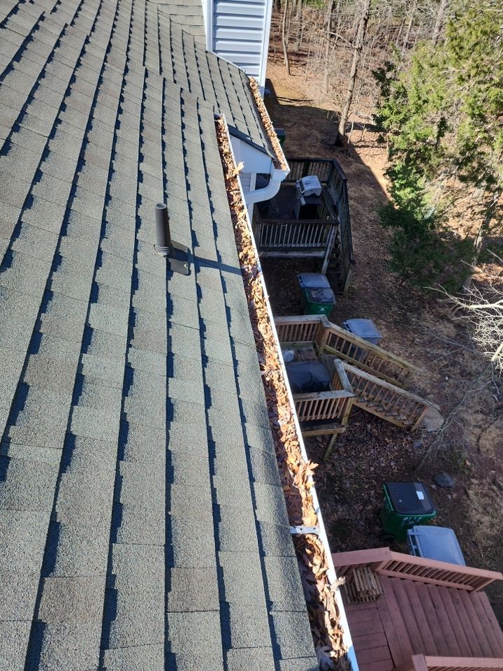 Gutter Cleaning using water by Power Wash Masters LLC