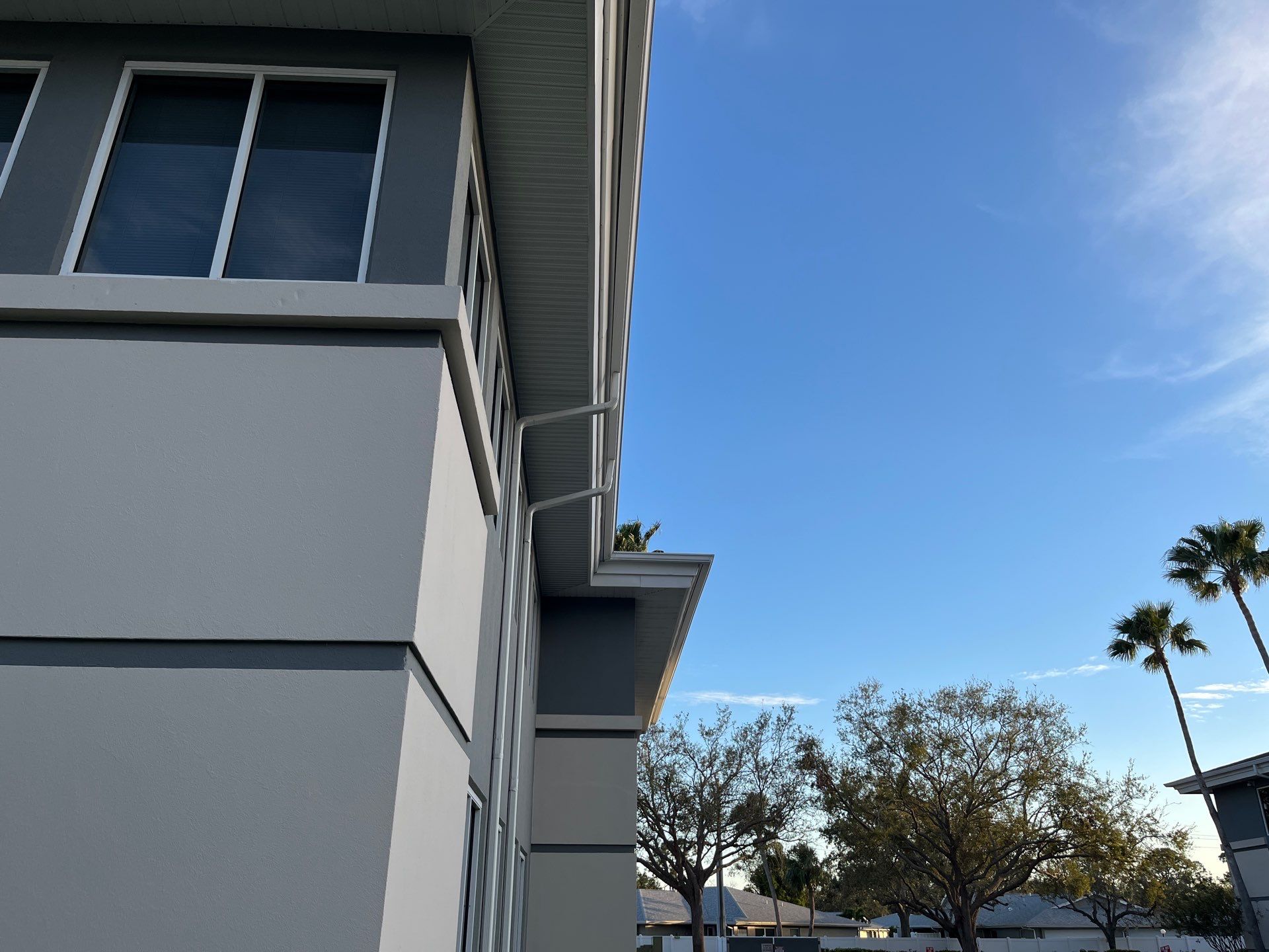 White Soffit and Fascia Replacement in Sarasota FL by Gutter Professors