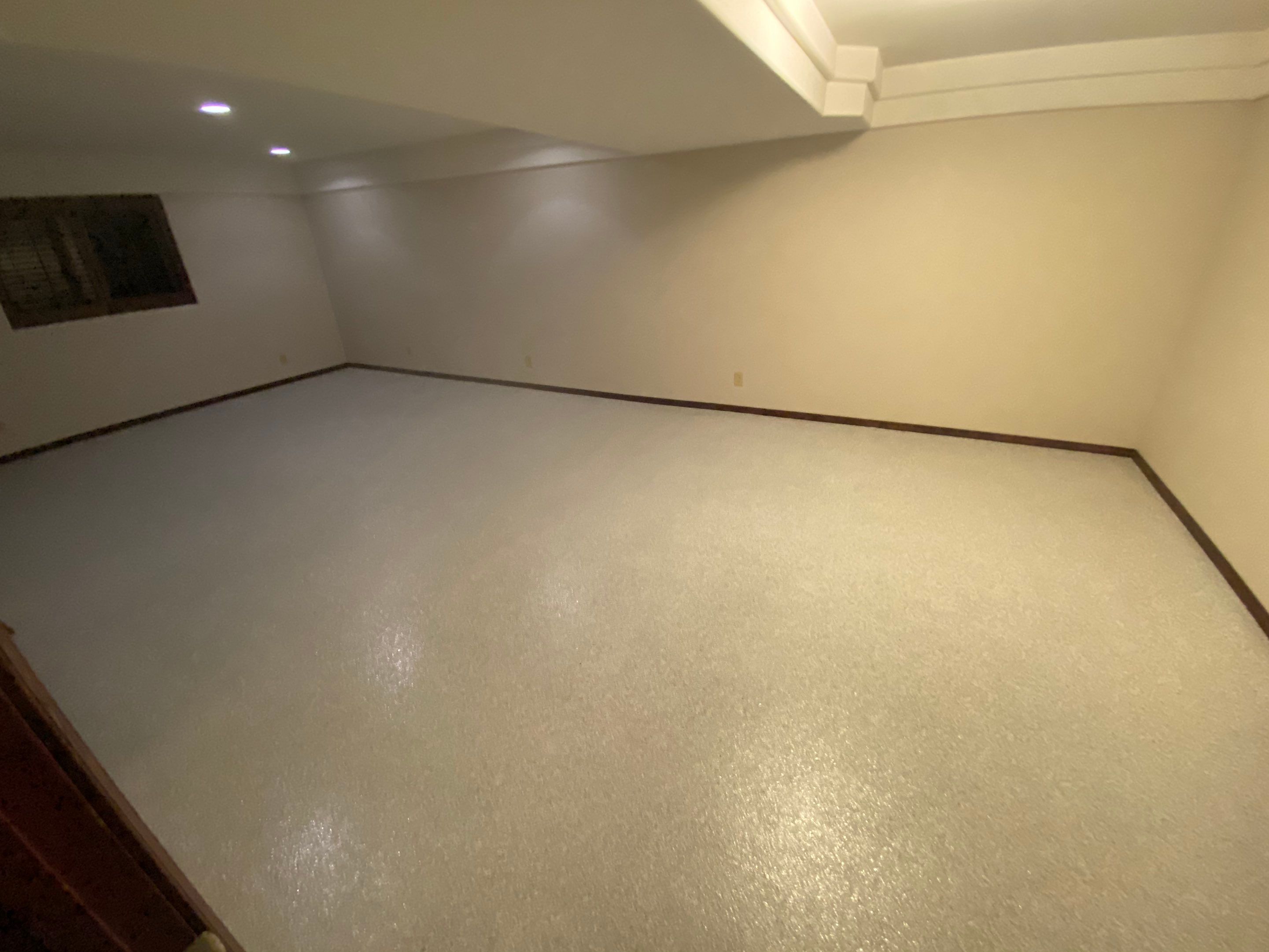 Basement Transformation using Ash Colorway by Croc Coatings, LLC