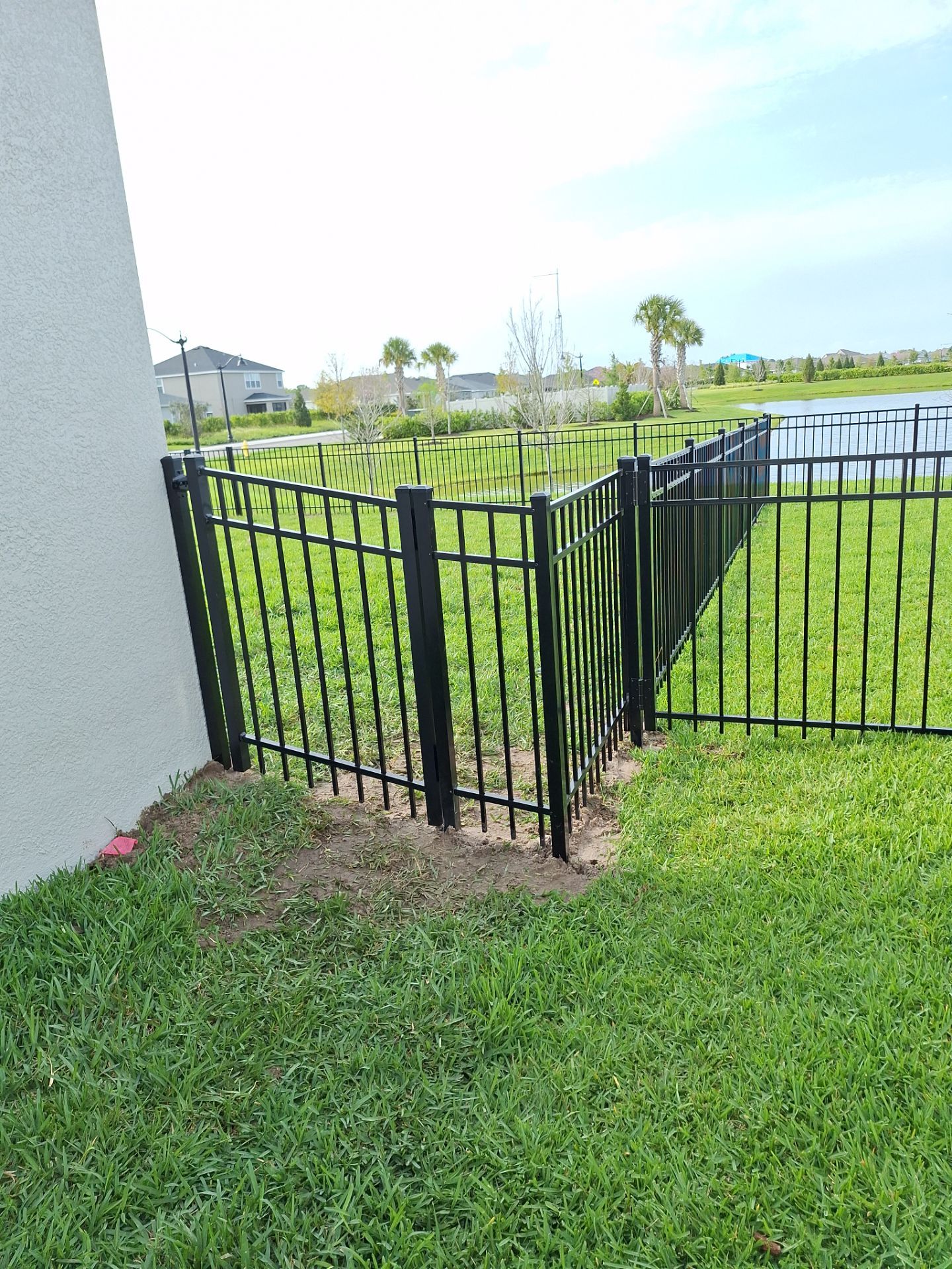 Aluminum Fence Installation using Black 3 Rail Aluminum Fence by Asap fence and gates, LLC