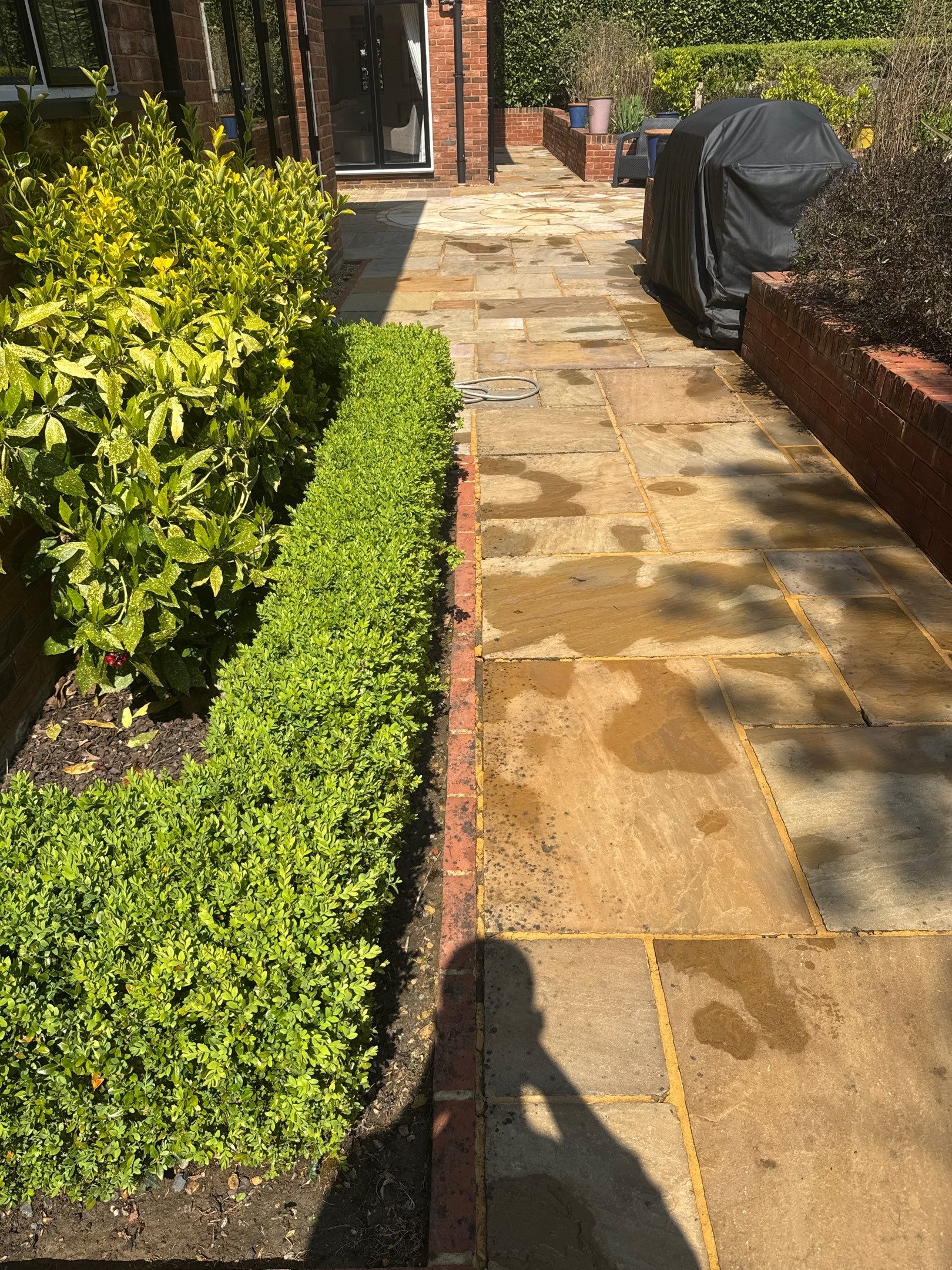 Patio Area Spring Clean using 18inch Whirlaway FSC by Ges Exterior Cleaning ltd