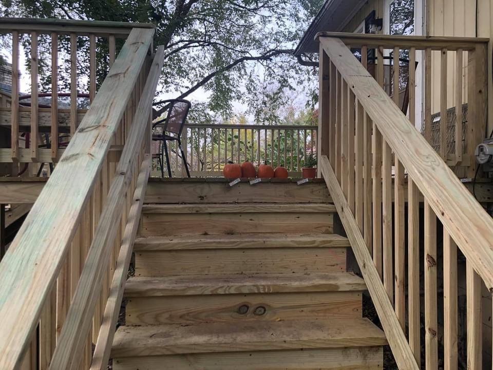 wood deck using treated lumber by Kraz Construction